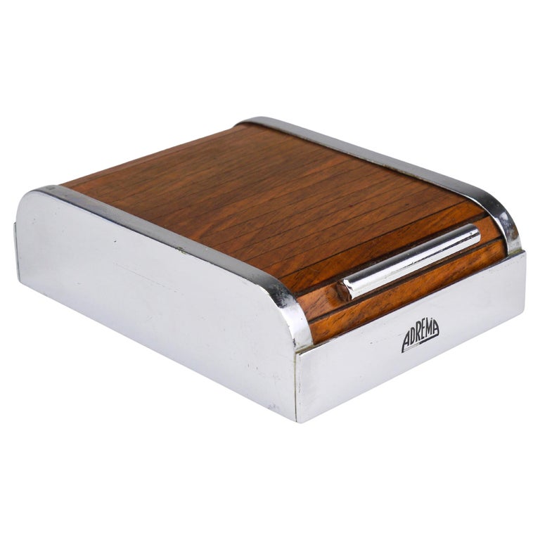 cigarette storage containers 1930s Carl Aubock I Roll Top Storage Box, Cigarette Dispenser, Walnut,  Vienna For Sale at 1stDibs