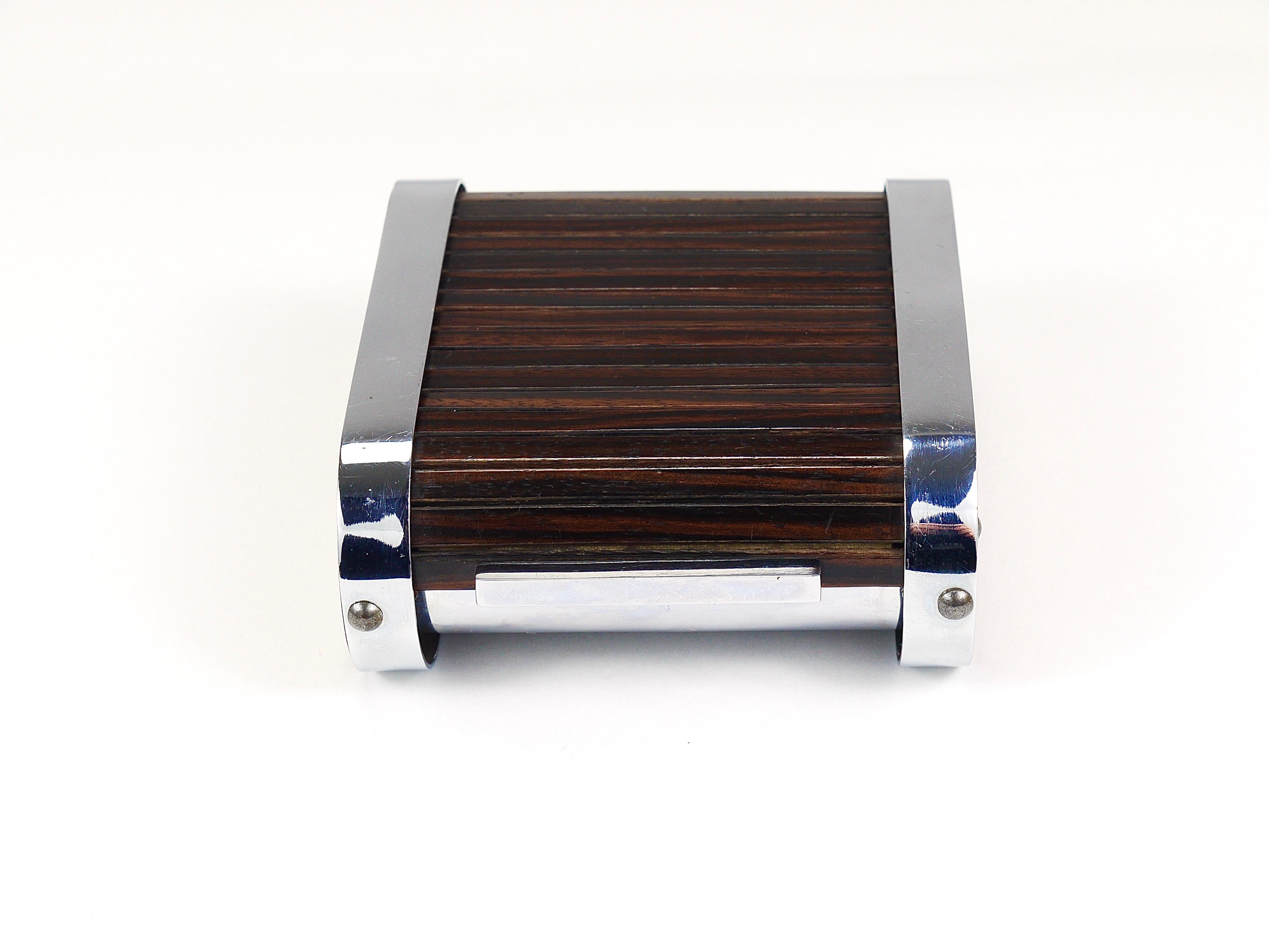 1930s Carl Aubock I Storage Box / Cigarette Dispenser with Roll Top, Austria For Sale 3
