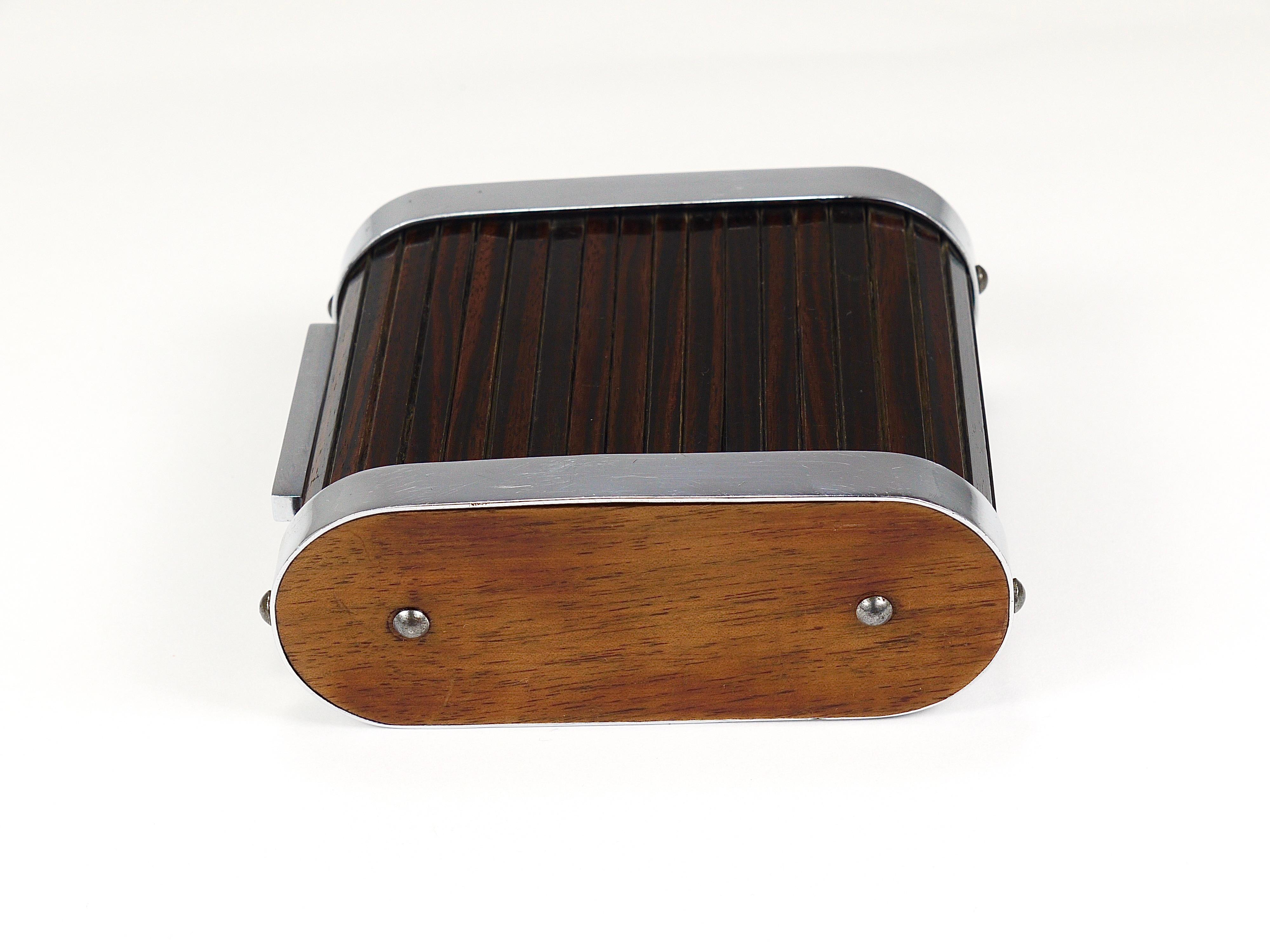 1930s Carl Aubock I Storage Box / Cigarette Dispenser with Roll Top, Austria For Sale 5