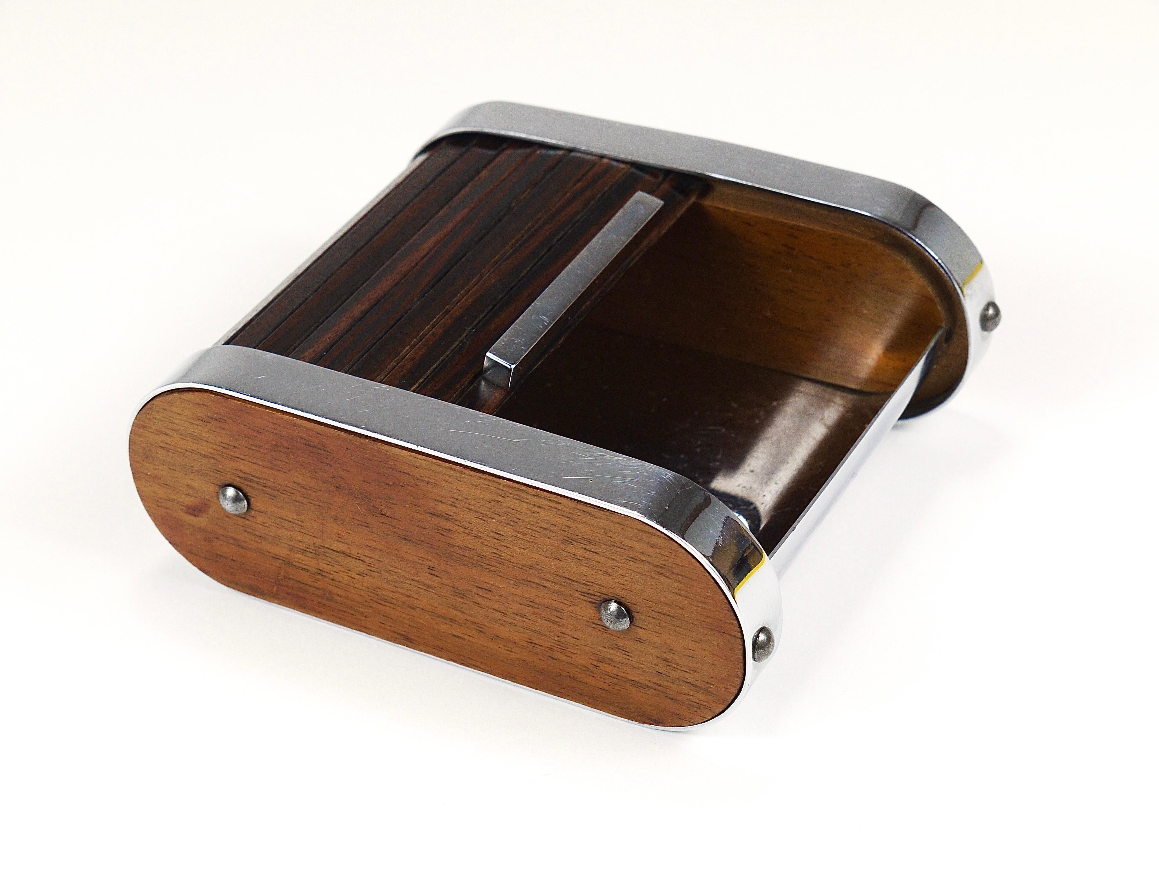 1930s Carl Aubock I Storage Box / Cigarette Dispenser with Roll Top, Austria For Sale 6
