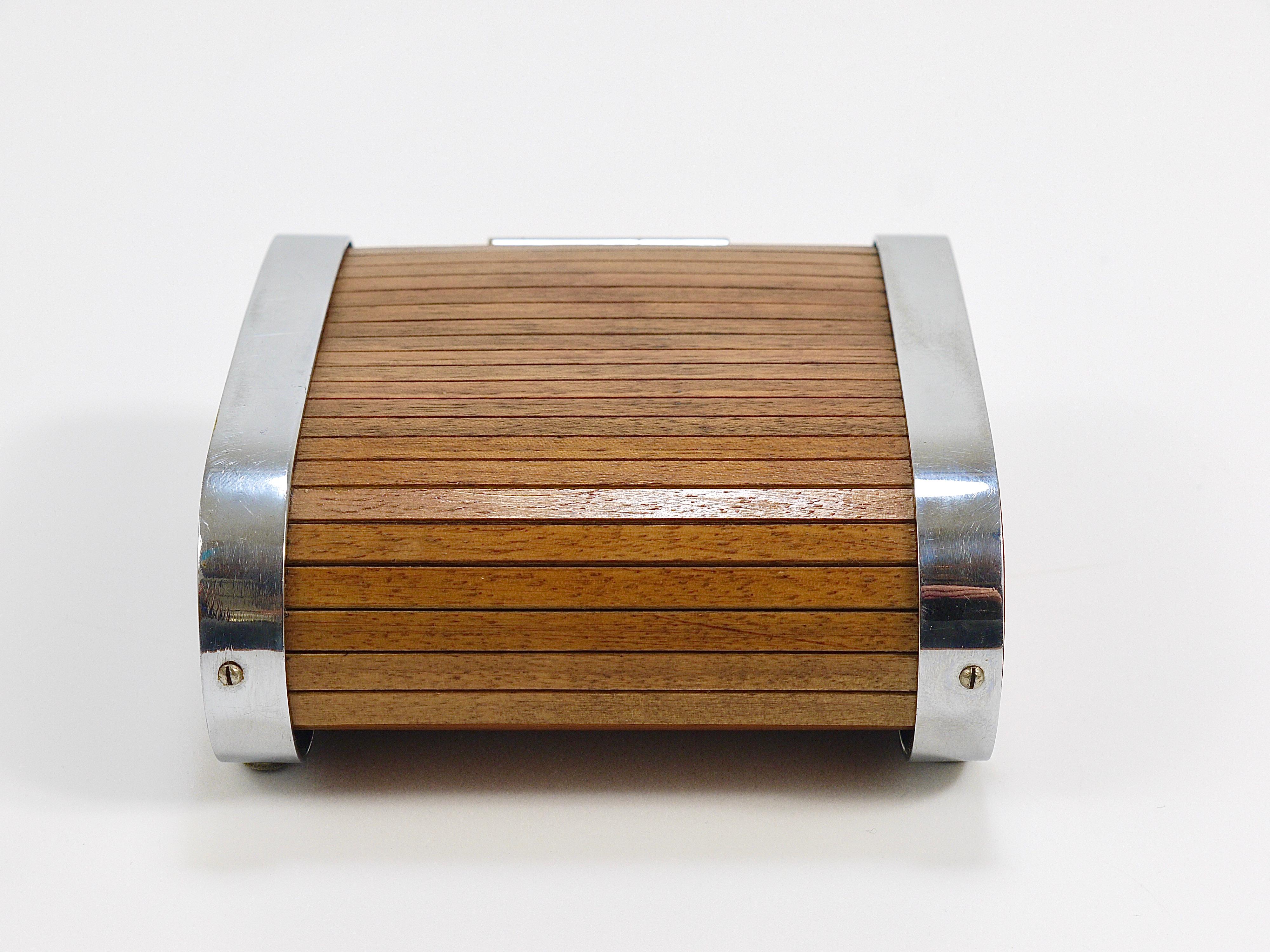 1930s Carl Aubock I Storage Box / Cigarette Dispenser with Roll Top, Austria 6