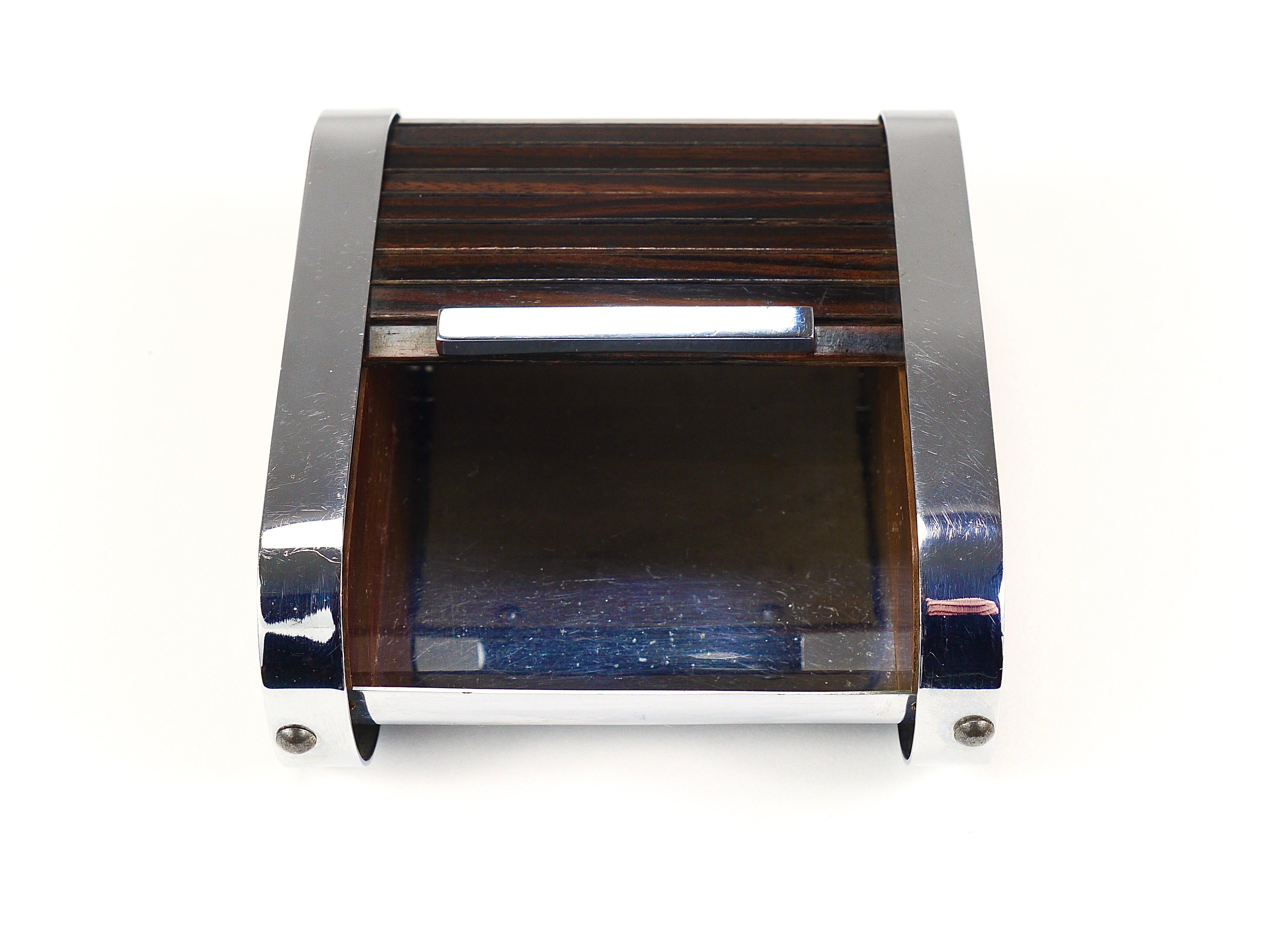 1930s Carl Aubock I Storage Box / Cigarette Dispenser with Roll Top, Austria For Sale 8