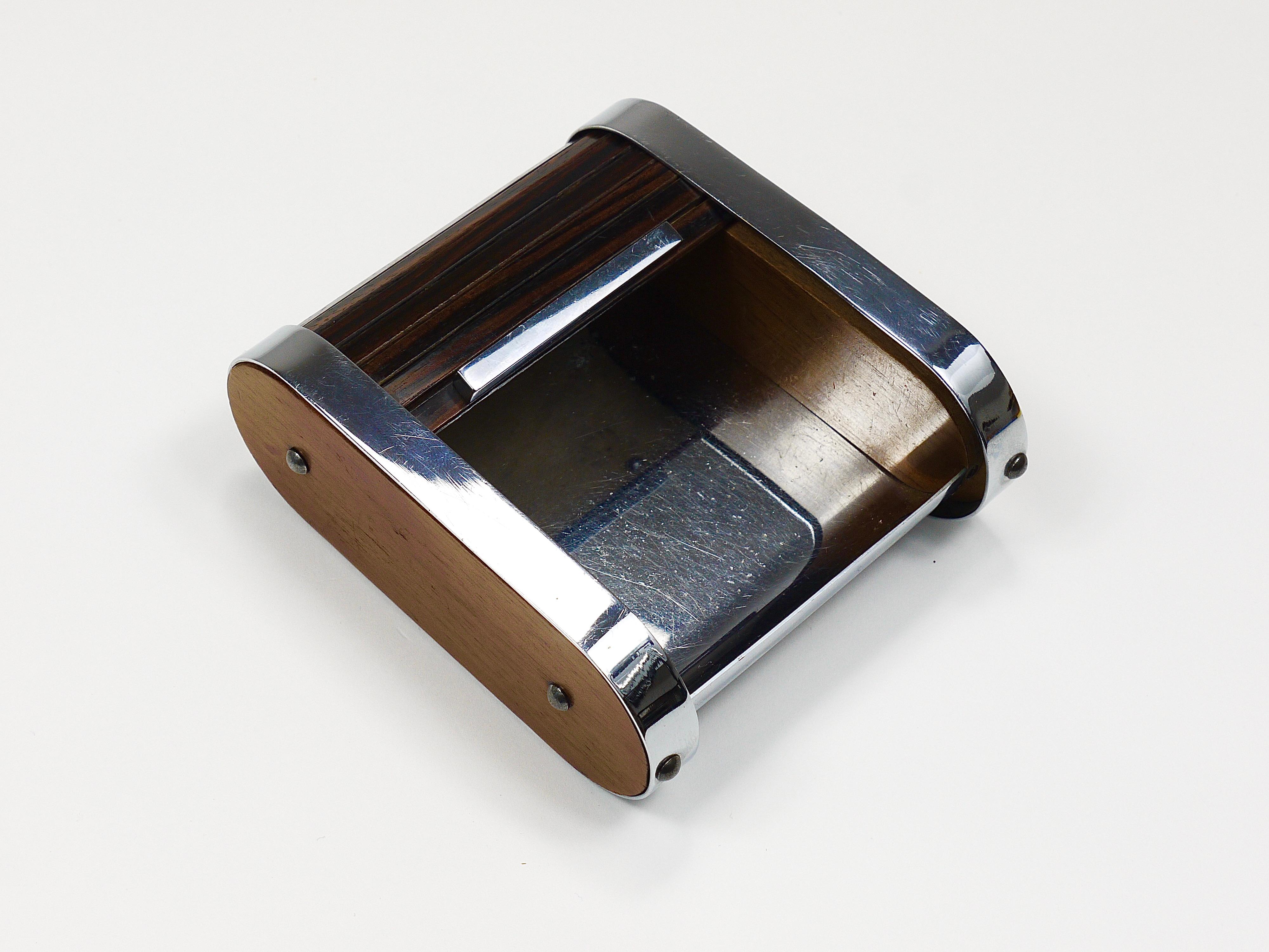 1930s Carl Aubock I Storage Box / Cigarette Dispenser with Roll Top, Austria For Sale 11