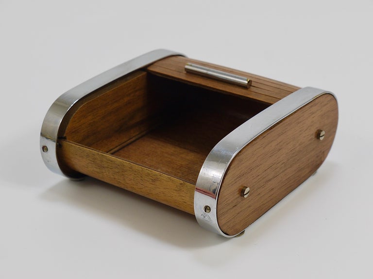 1930s Carl Aubock I Storage Box / Cigarette Dispenser with Roll Top,  Austria at 1stDibs