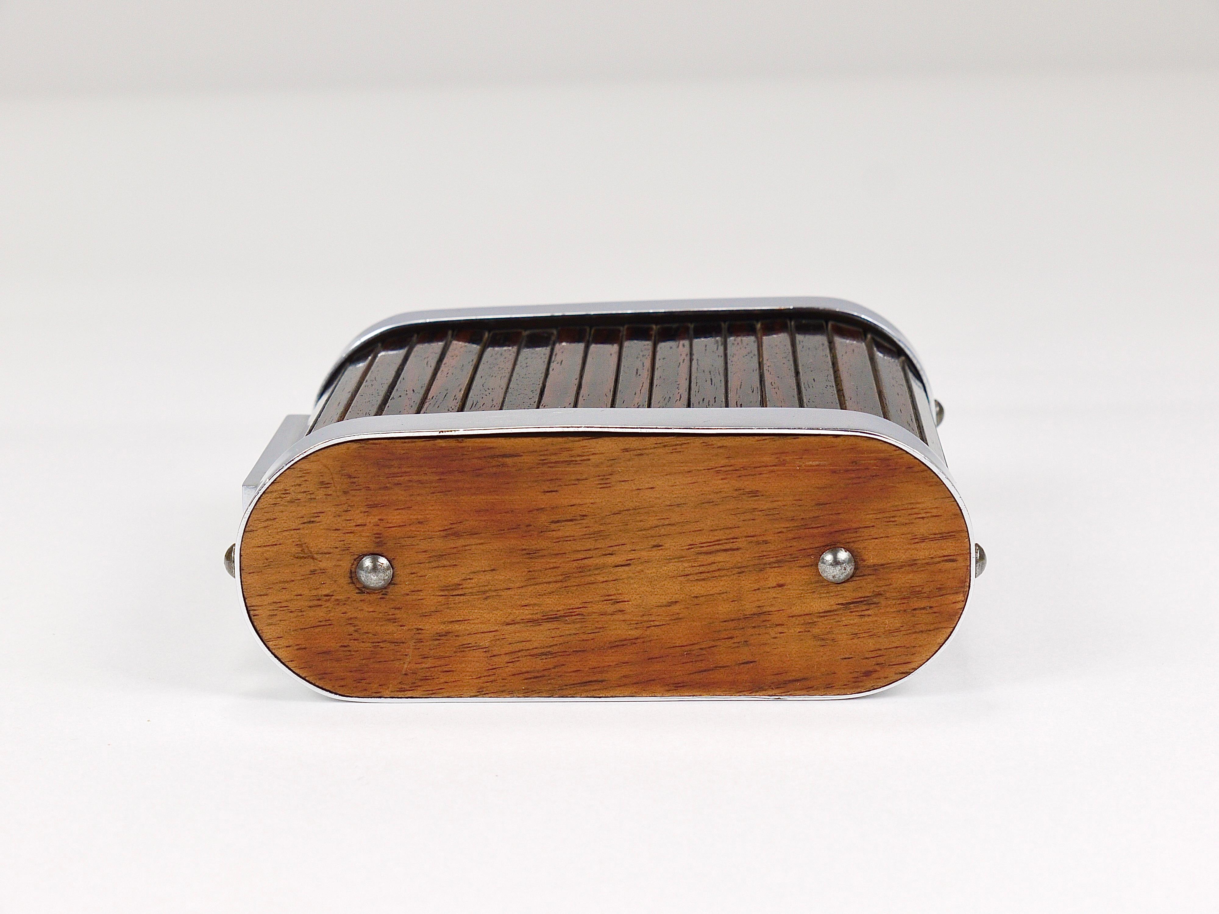 Austrian 1930s Carl Aubock I Storage Box / Cigarette Dispenser with Roll Top, Austria For Sale