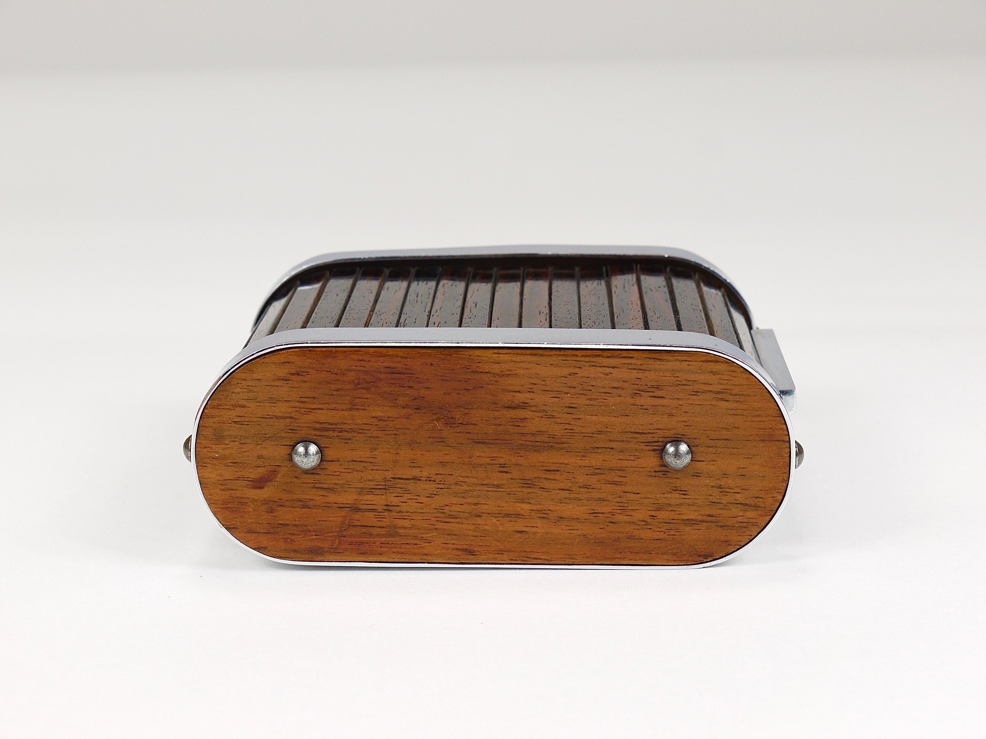 Brass 1930s Carl Aubock I Storage Box / Cigarette Dispenser with Roll Top, Austria For Sale