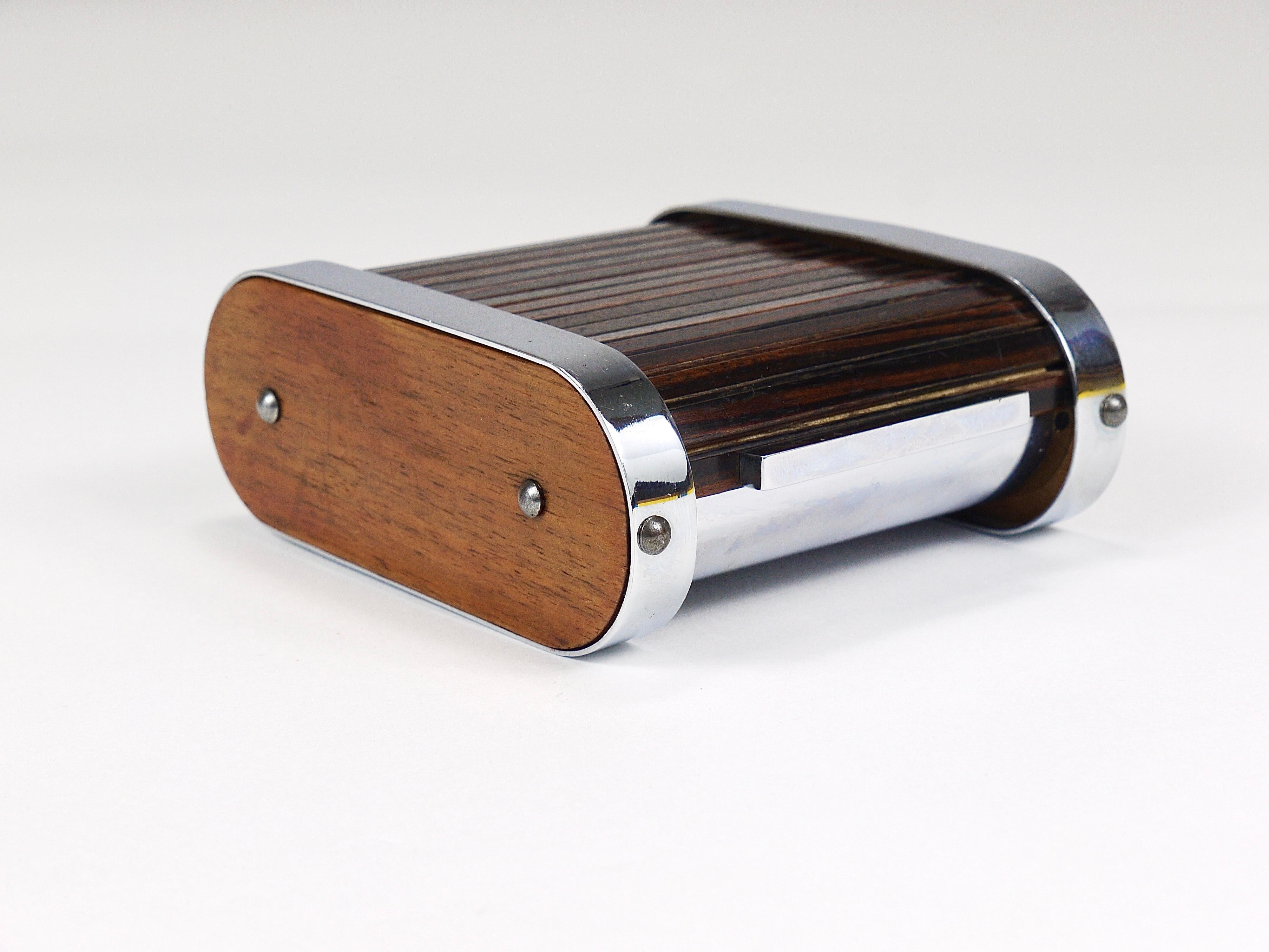 1930s Carl Aubock I Storage Box / Cigarette Dispenser with Roll Top, Austria For Sale 1
