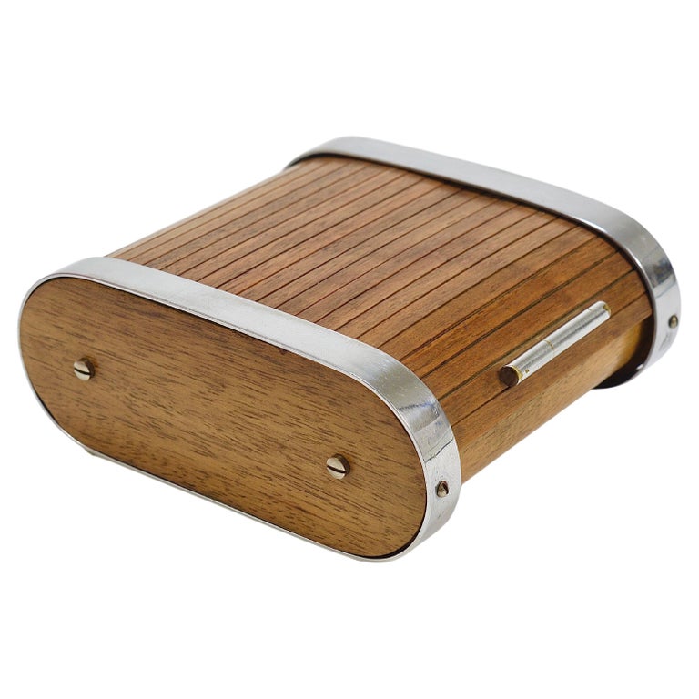 1930s Carl Aubock I Storage Box / Cigarette Dispenser with Roll Top,  Austria at 1stDibs