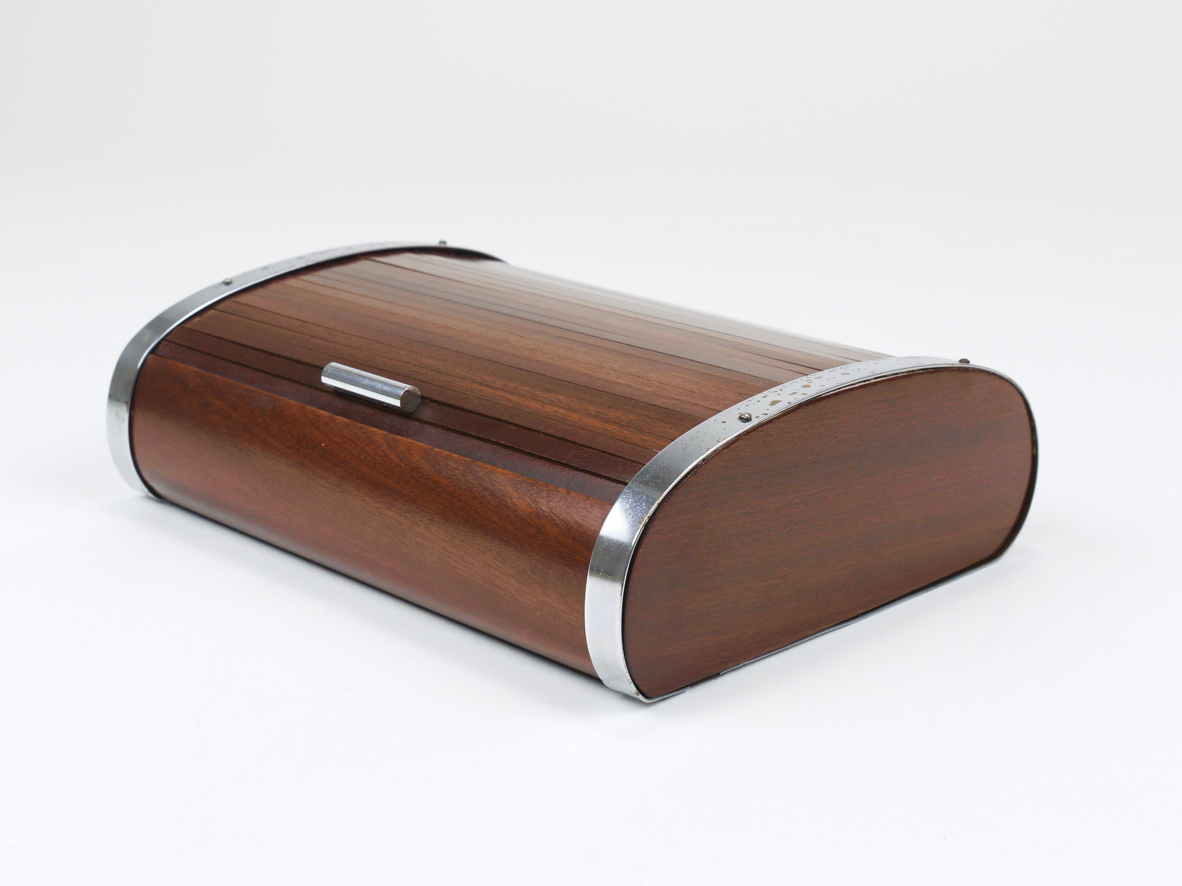 1930s Carl Aubock Large Art Deco Jewelry Storage Cigarette Box, Roll Top, Vienna For Sale 5