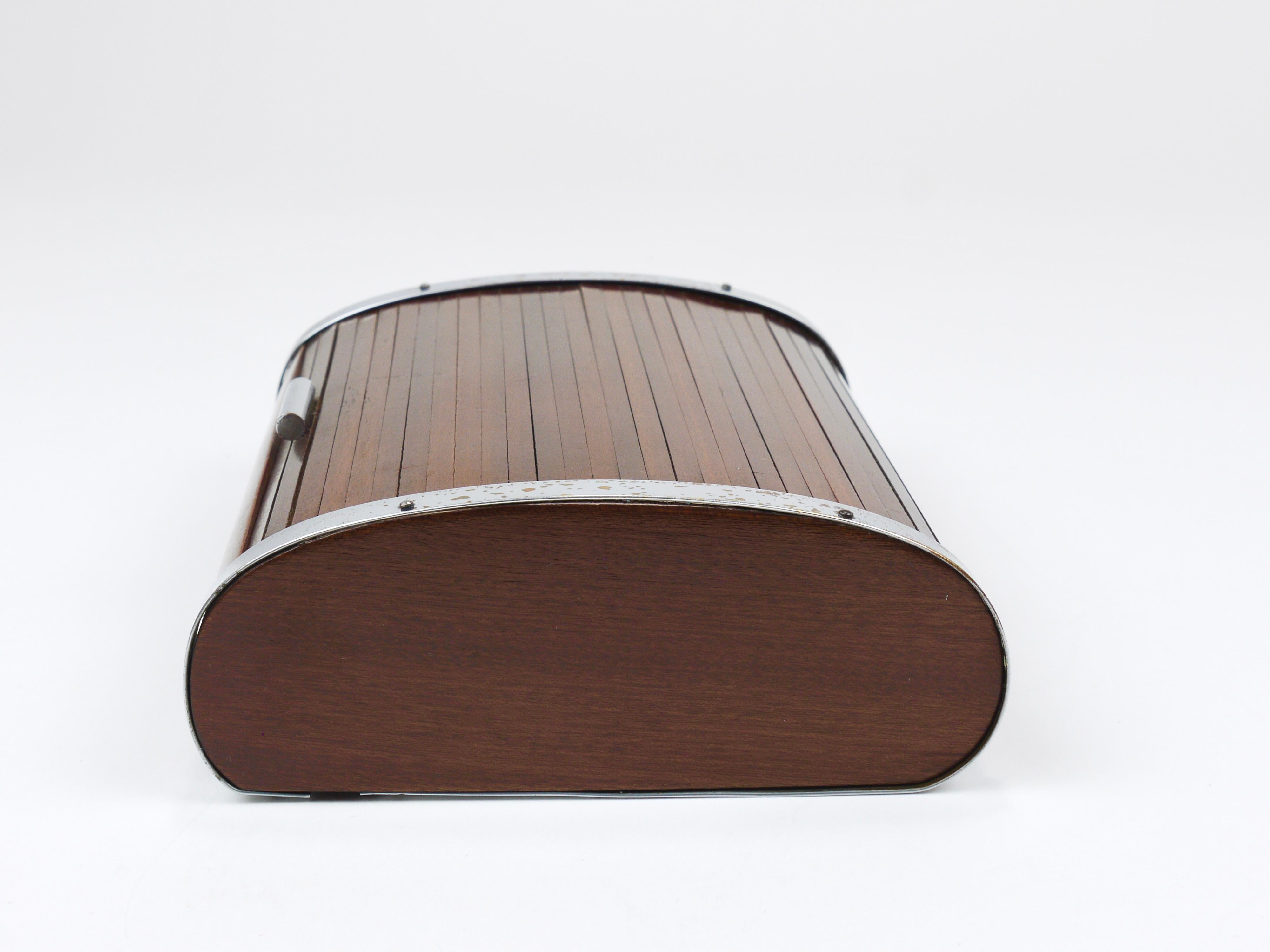 1930s Carl Aubock Large Art Deco Jewelry Storage Cigarette Box, Roll Top, Vienna For Sale 6