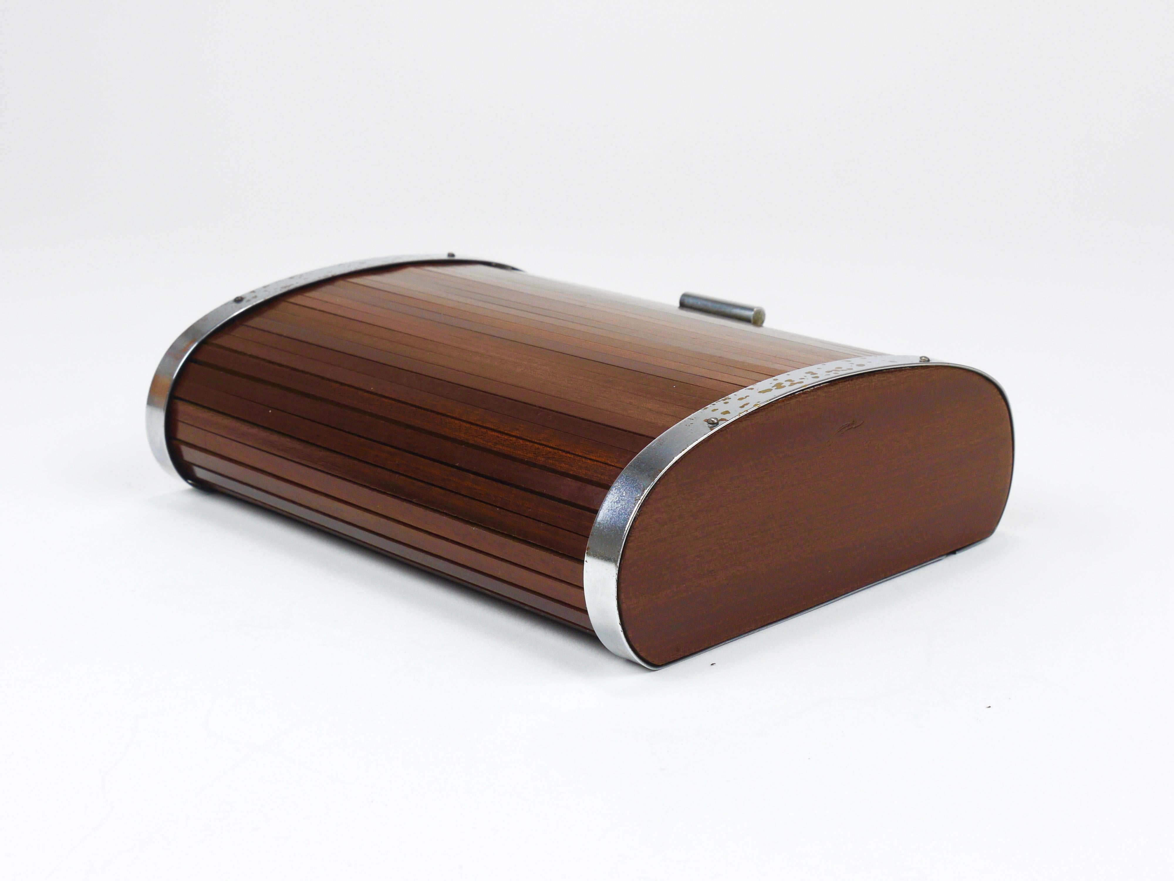1930s Carl Aubock Large Art Deco Jewelry Storage Cigarette Box, Roll Top, Vienna For Sale 7