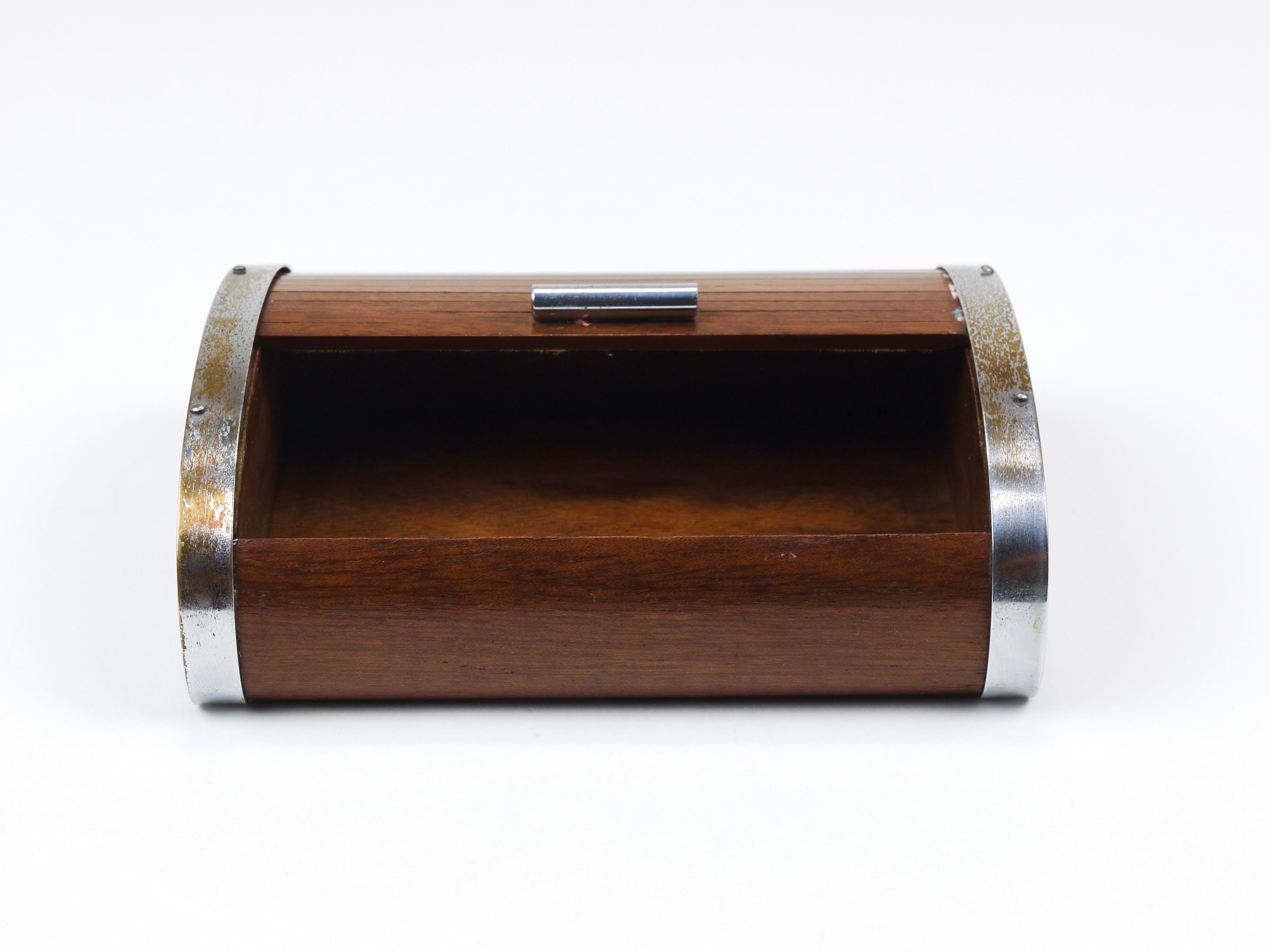 1930s Carl Aubock Large Art Deco Jewelry Storage Cigarette Box, Roll Top, Vienna For Sale 8