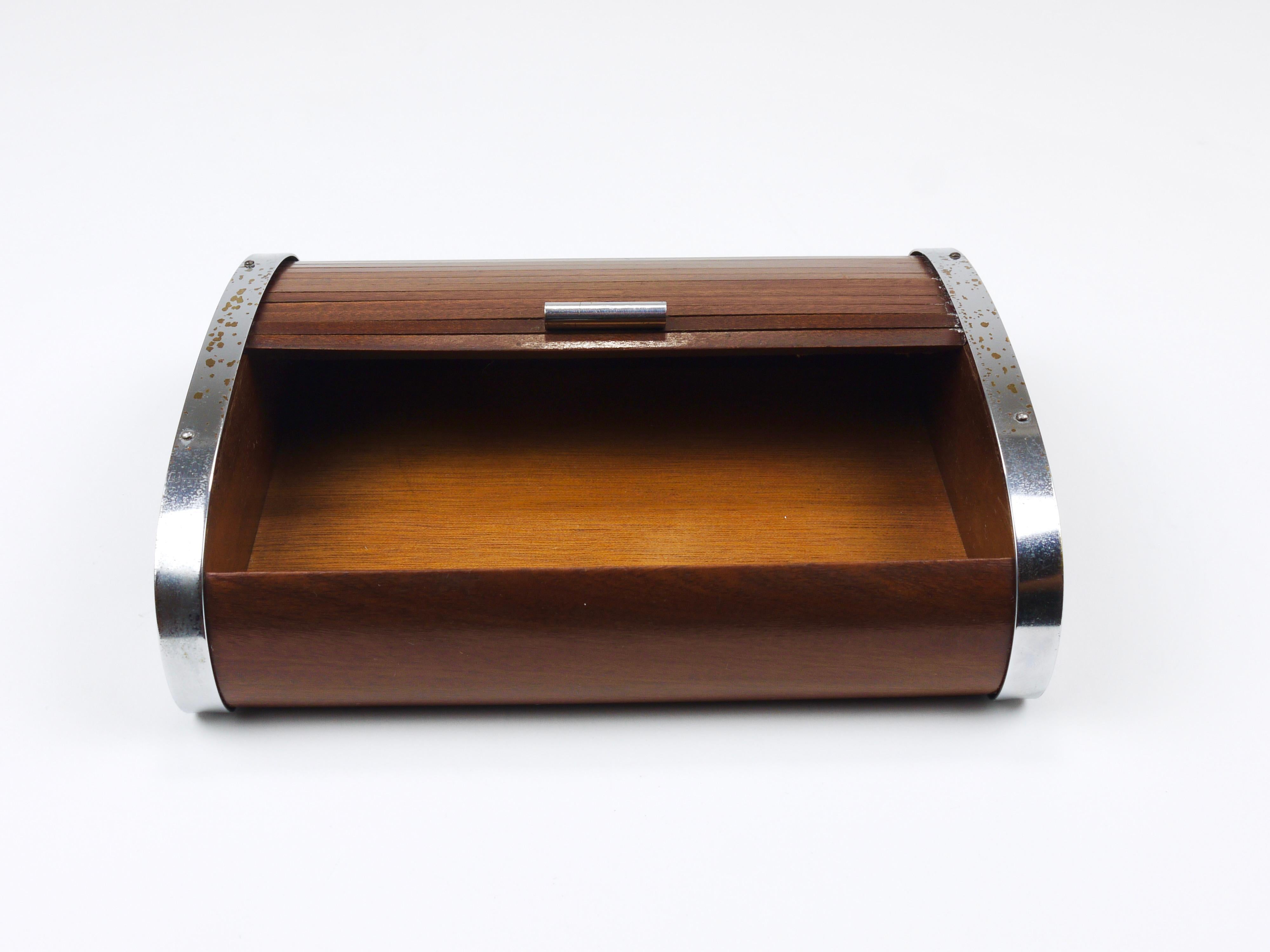 1930s Carl Aubock Large Art Deco Jewelry Storage Cigarette Box, Roll Top, Vienna For Sale 8
