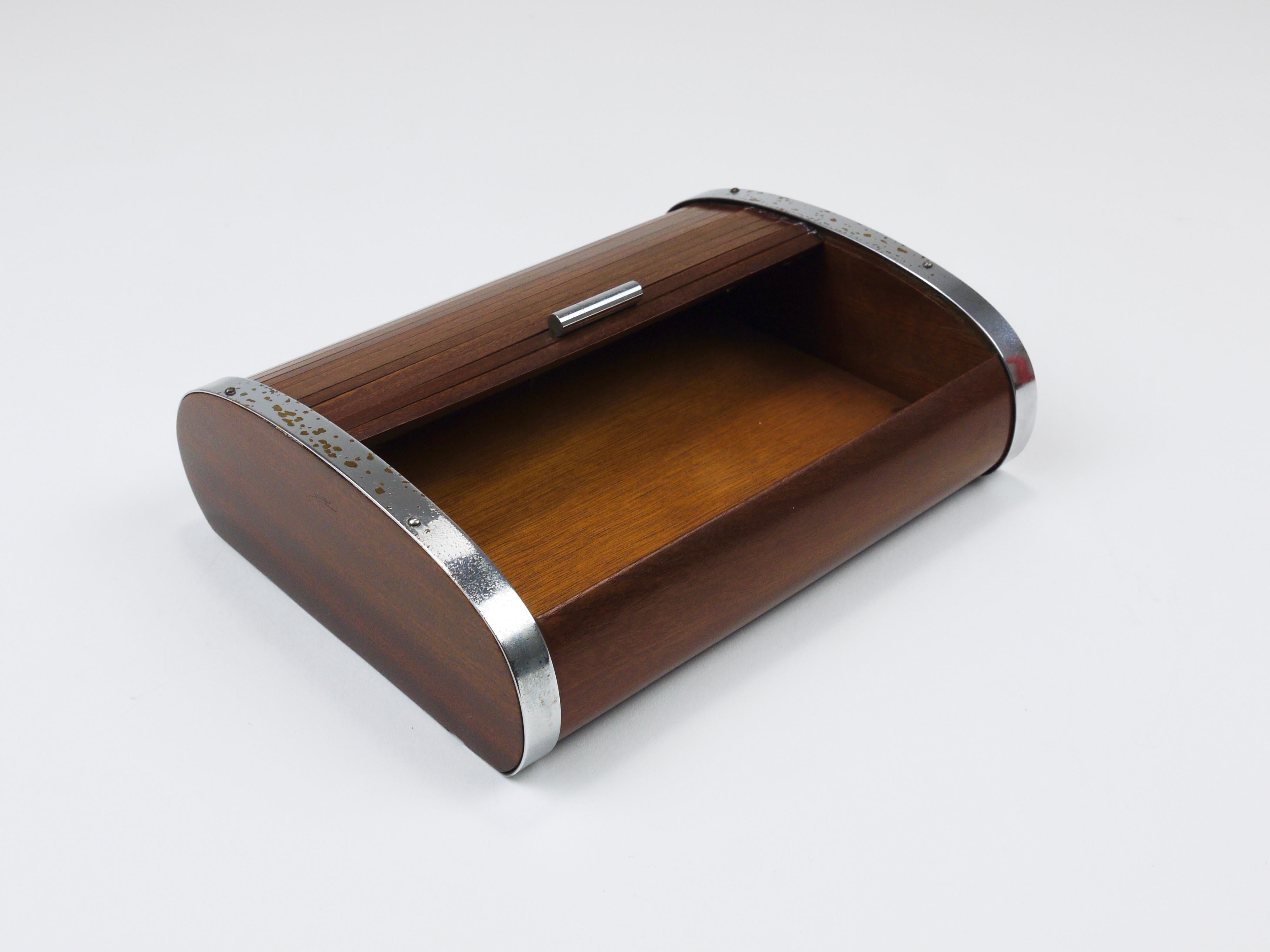 1930s Carl Aubock Large Art Deco Jewelry Storage Cigarette Box, Roll Top, Vienna For Sale 9