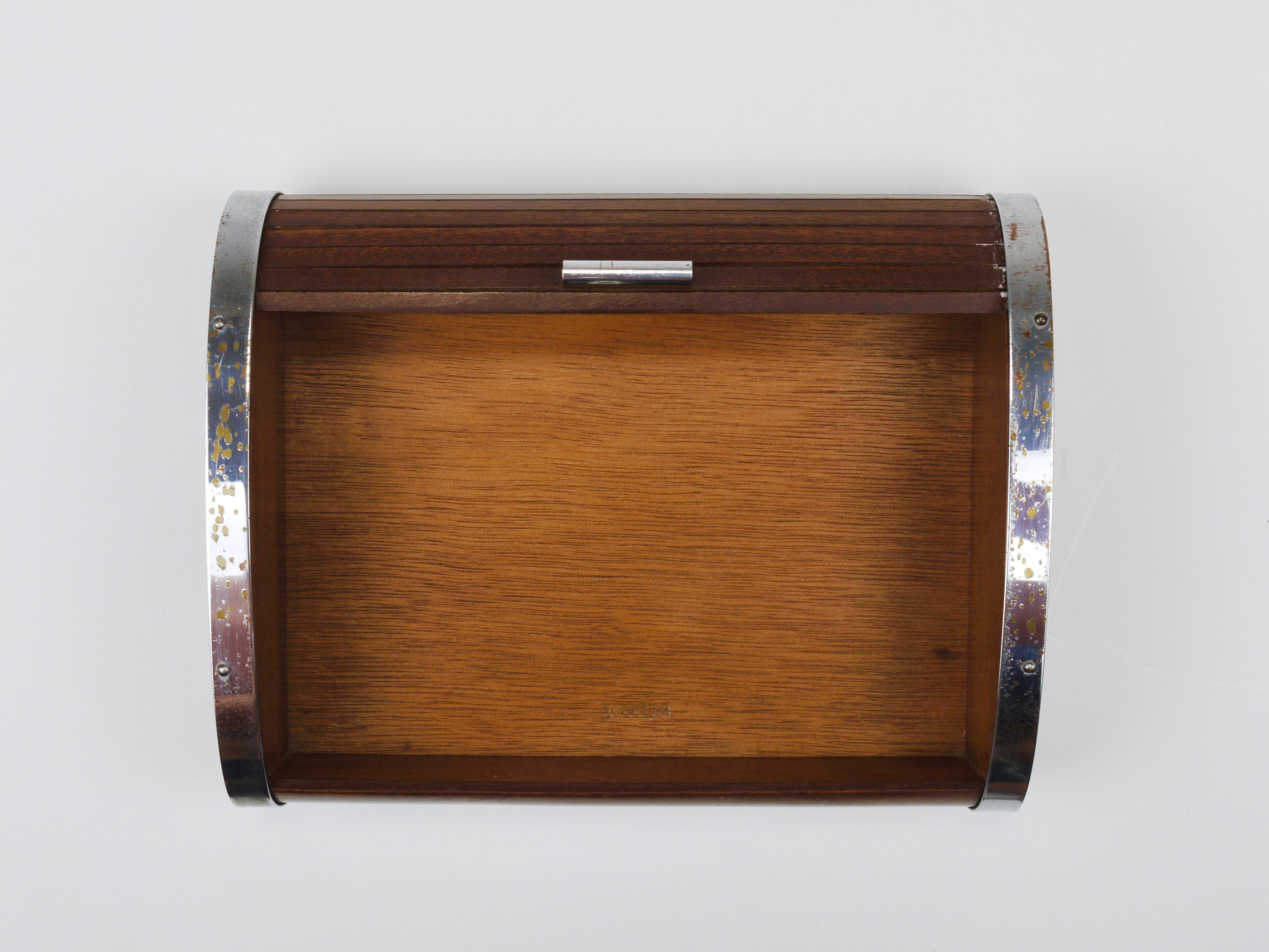 1930s Carl Aubock Large Art Deco Jewelry Storage Cigarette Box, Roll Top, Vienna For Sale 10