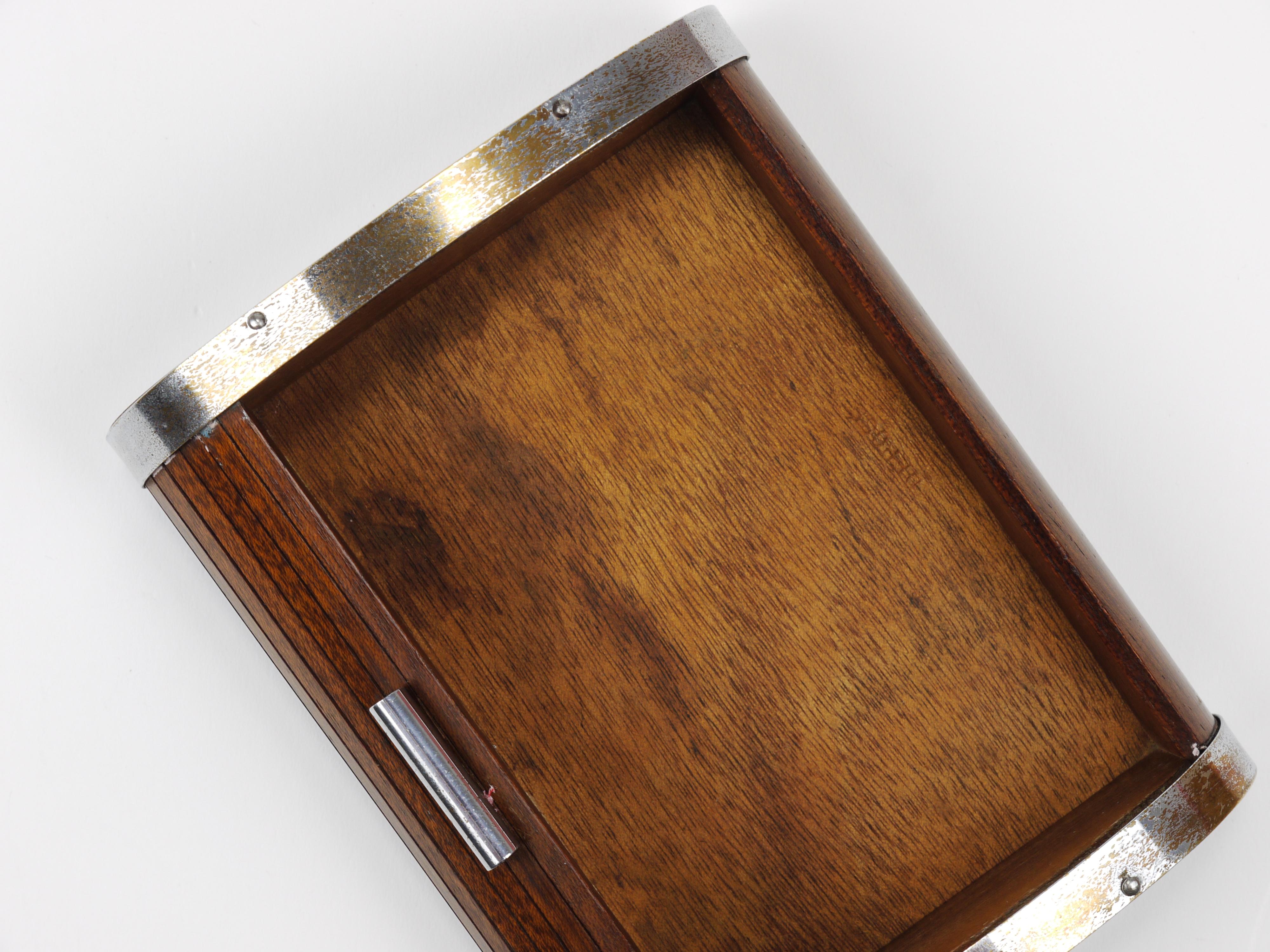 1930s Carl Aubock Large Art Deco Jewelry Storage Cigarette Box, Roll Top, Vienna For Sale 11