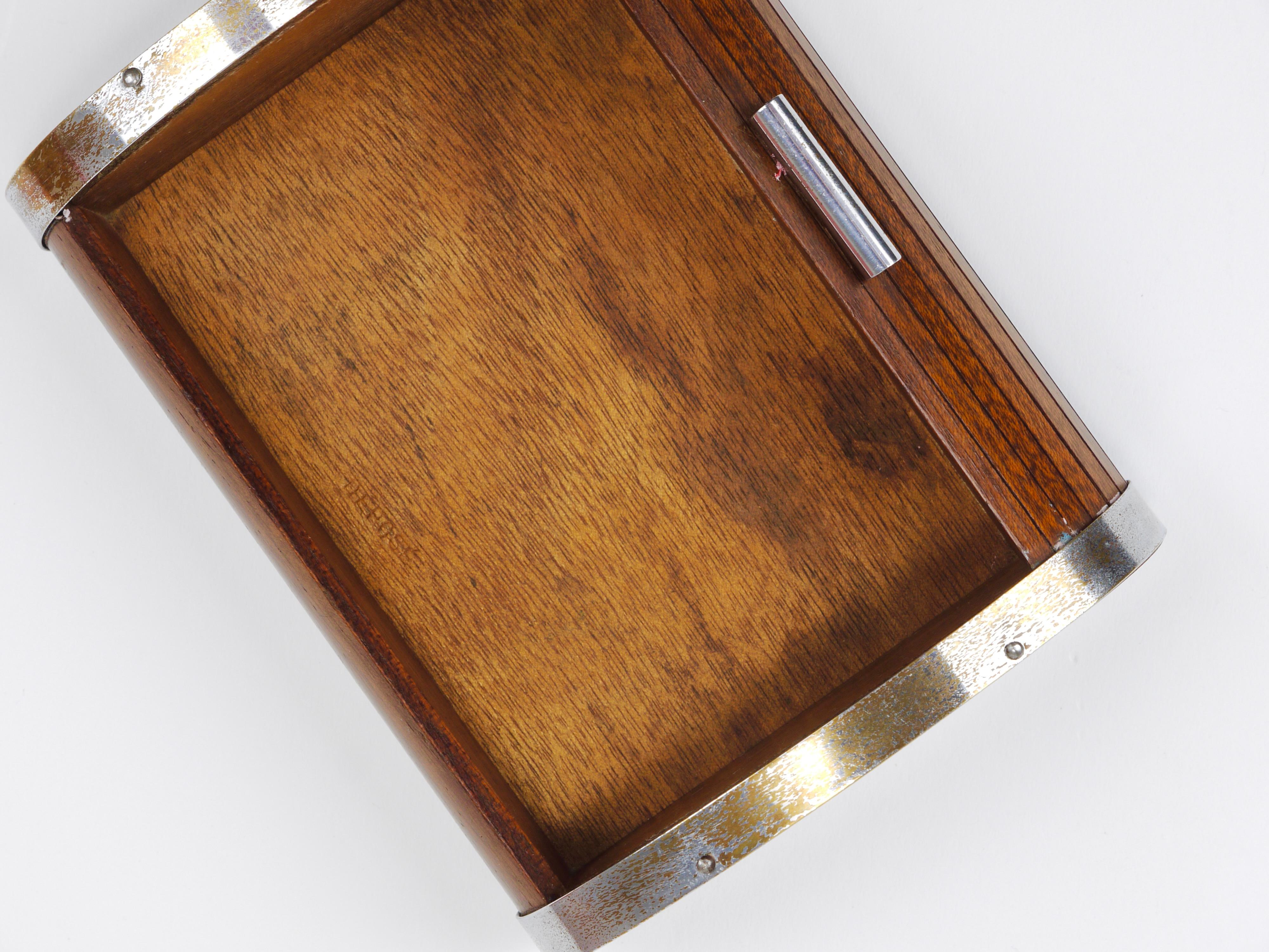 1930s Carl Aubock Large Art Deco Jewelry Storage Cigarette Box, Roll Top, Vienna For Sale 12