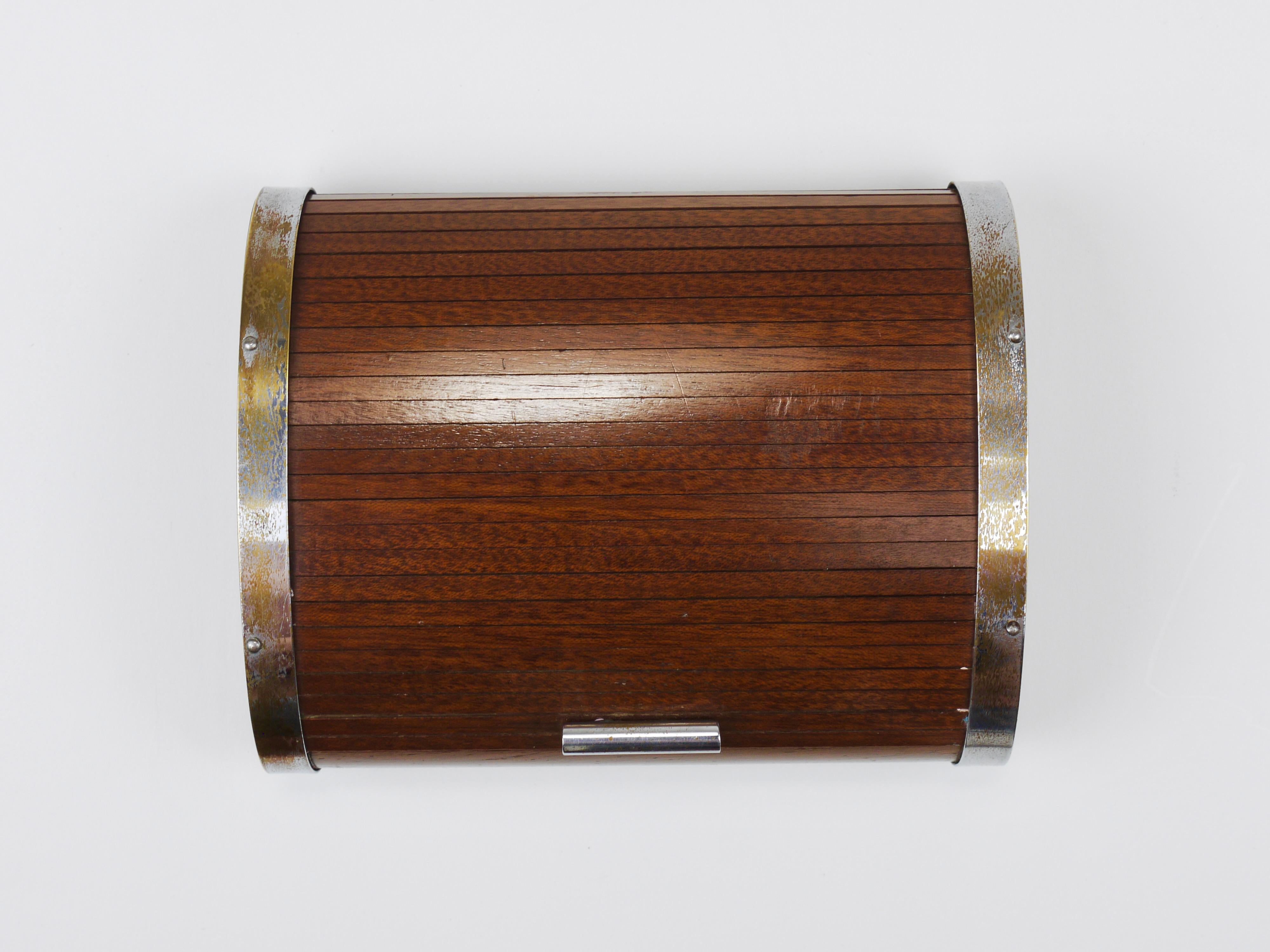 1930s Carl Aubock Large Art Deco Jewelry Storage Cigarette Box, Roll Top, Vienna For Sale 13