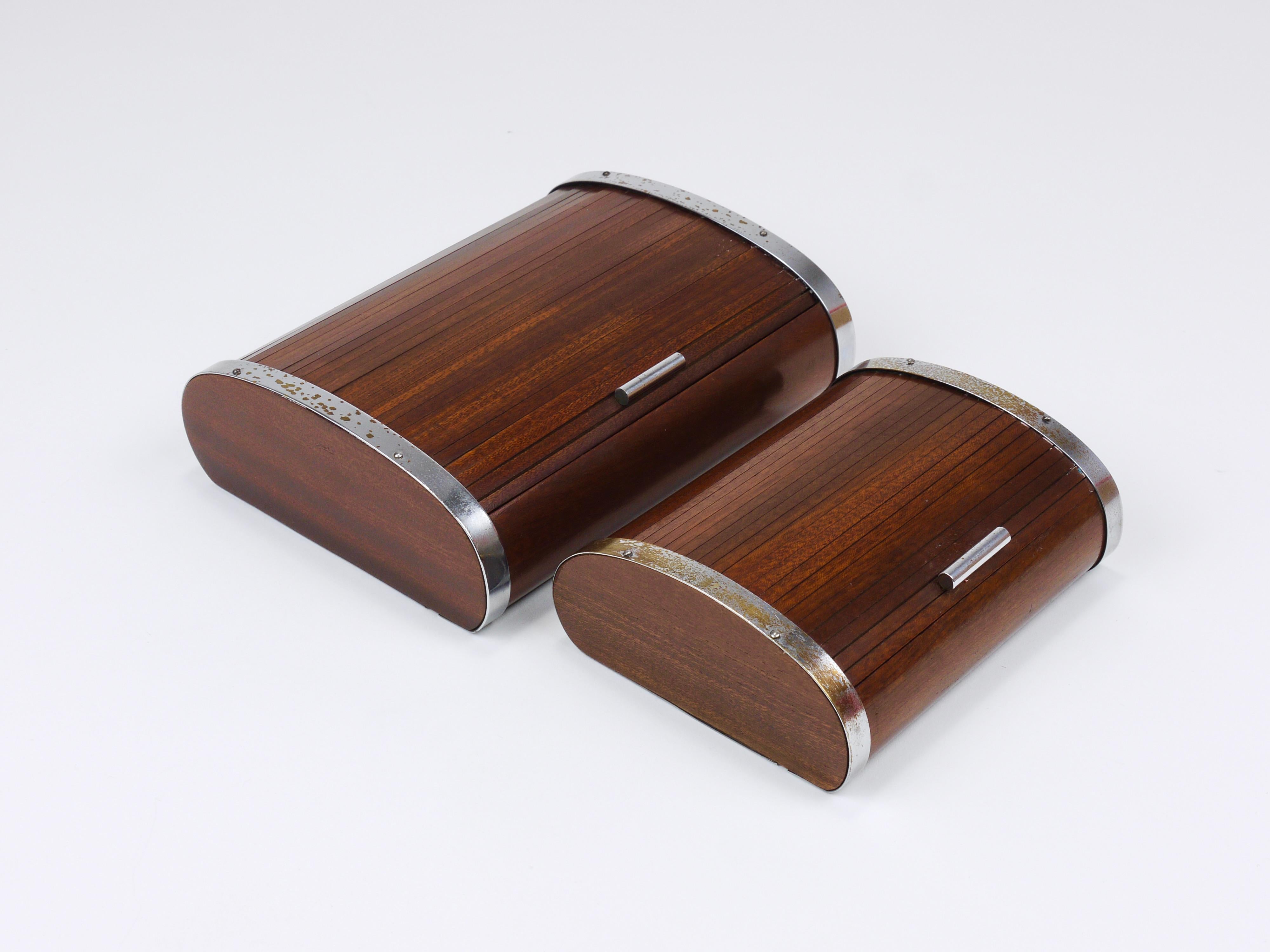 Mid-20th Century 1930s Carl Aubock Large Art Deco Jewelry Storage Cigarette Box, Roll Top, Vienna For Sale