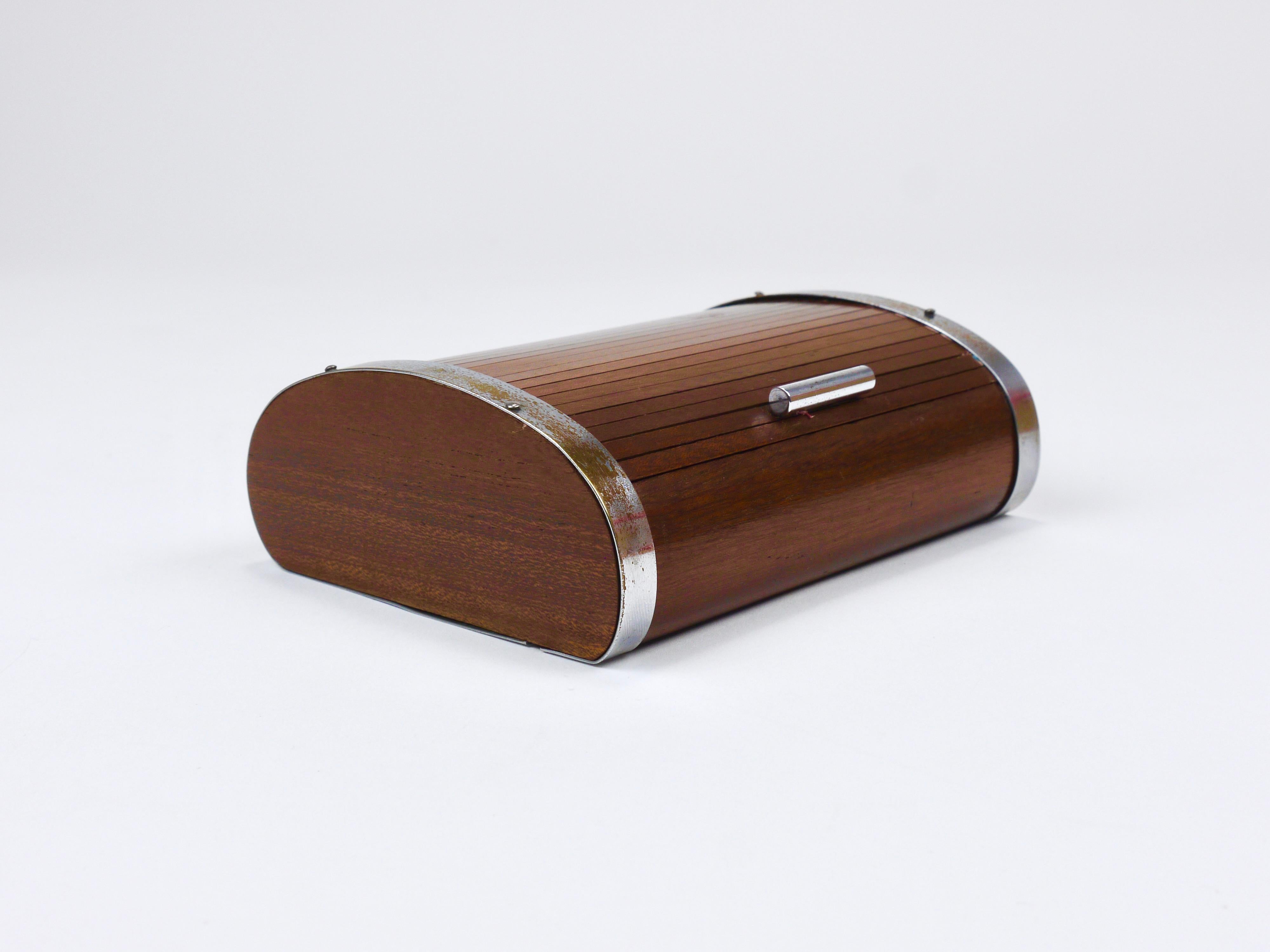 1930s Carl Aubock Large Art Deco Jewelry Storage Cigarette Box, Roll Top, Vienna For Sale 1