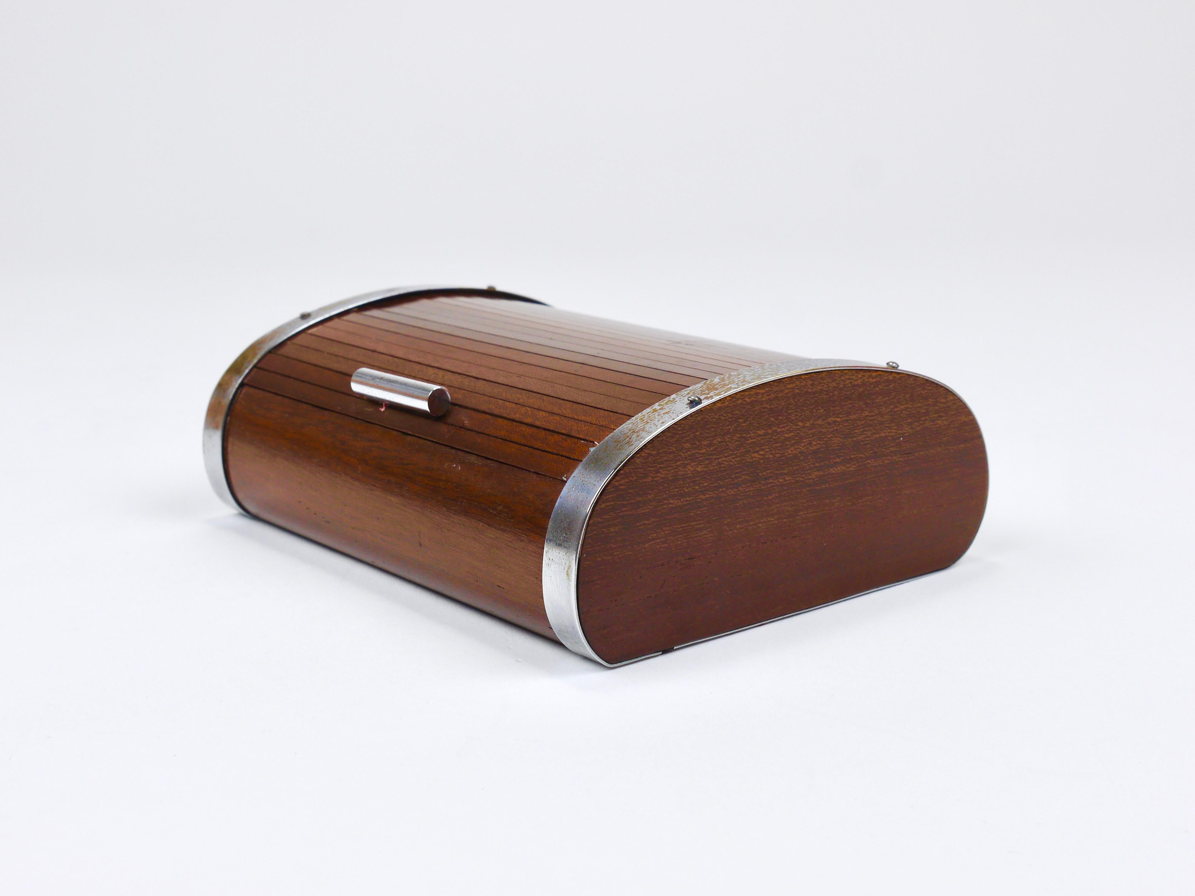 1930s Carl Aubock Large Art Deco Jewelry Storage Cigarette Box, Roll Top, Vienna For Sale 2