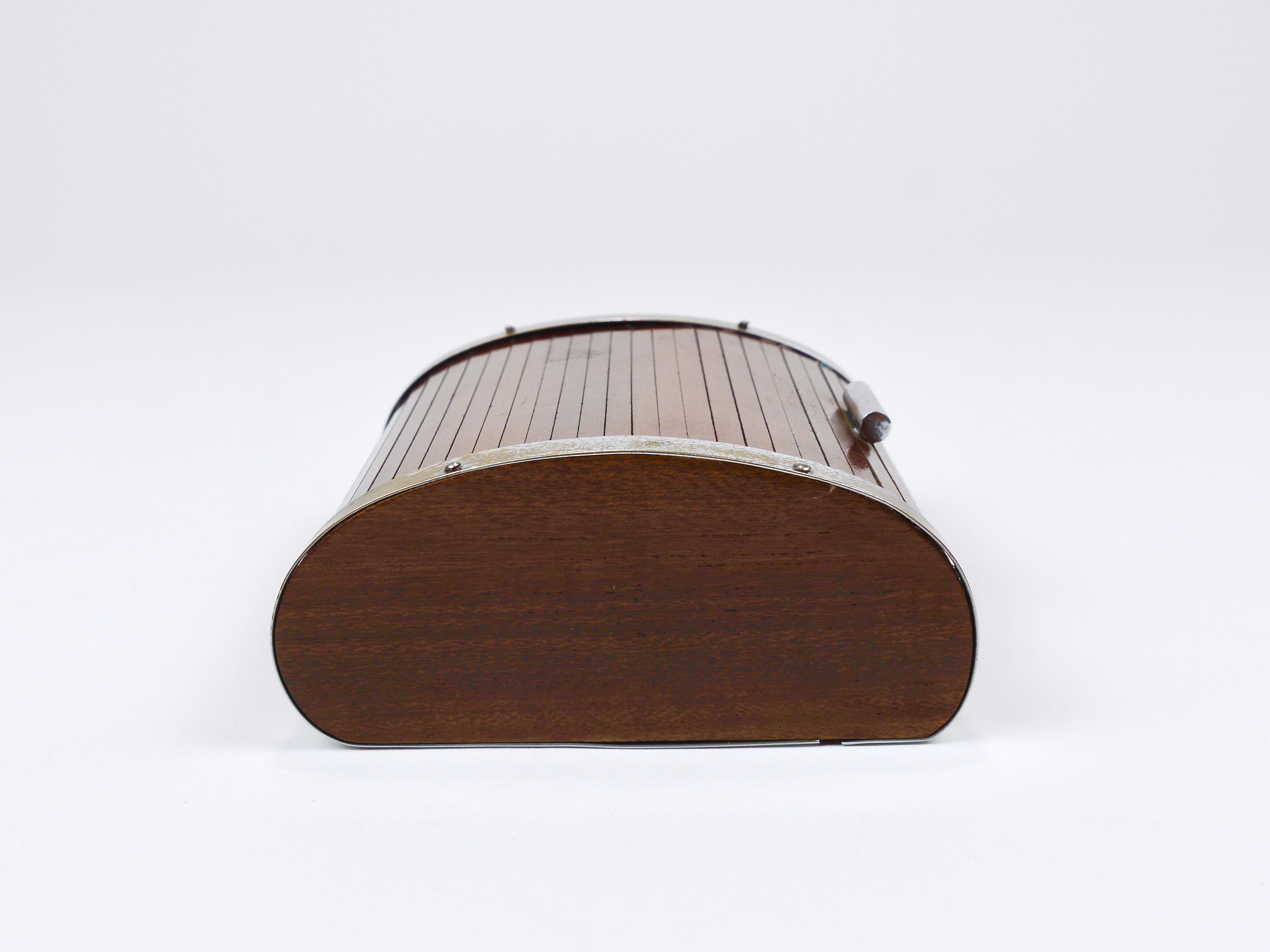 1930s Carl Aubock Large Art Deco Jewelry Storage Cigarette Box, Roll Top, Vienna For Sale 3