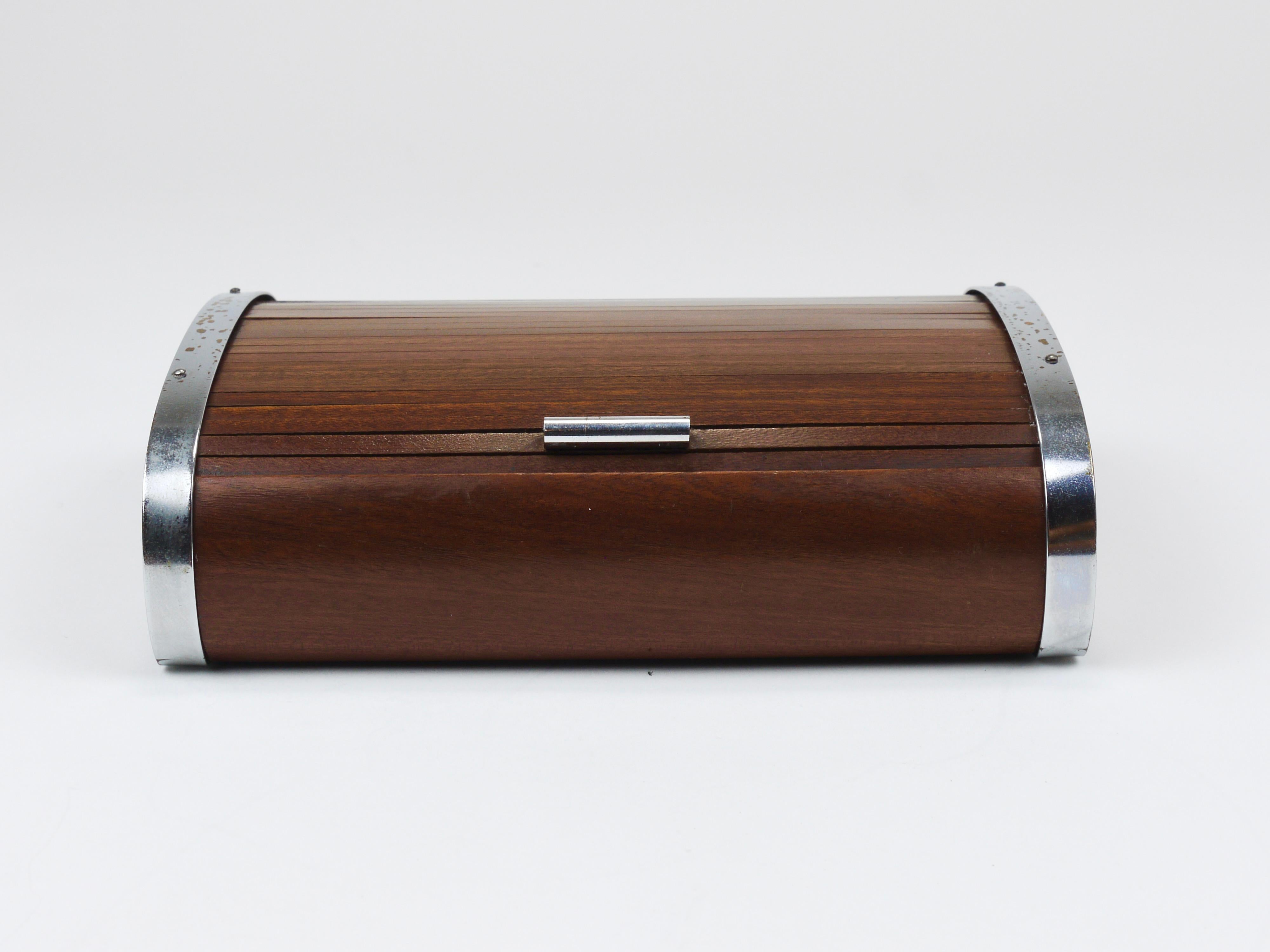 1930s Carl Aubock Large Art Deco Jewelry Storage Cigarette Box, Roll Top, Vienna For Sale 3