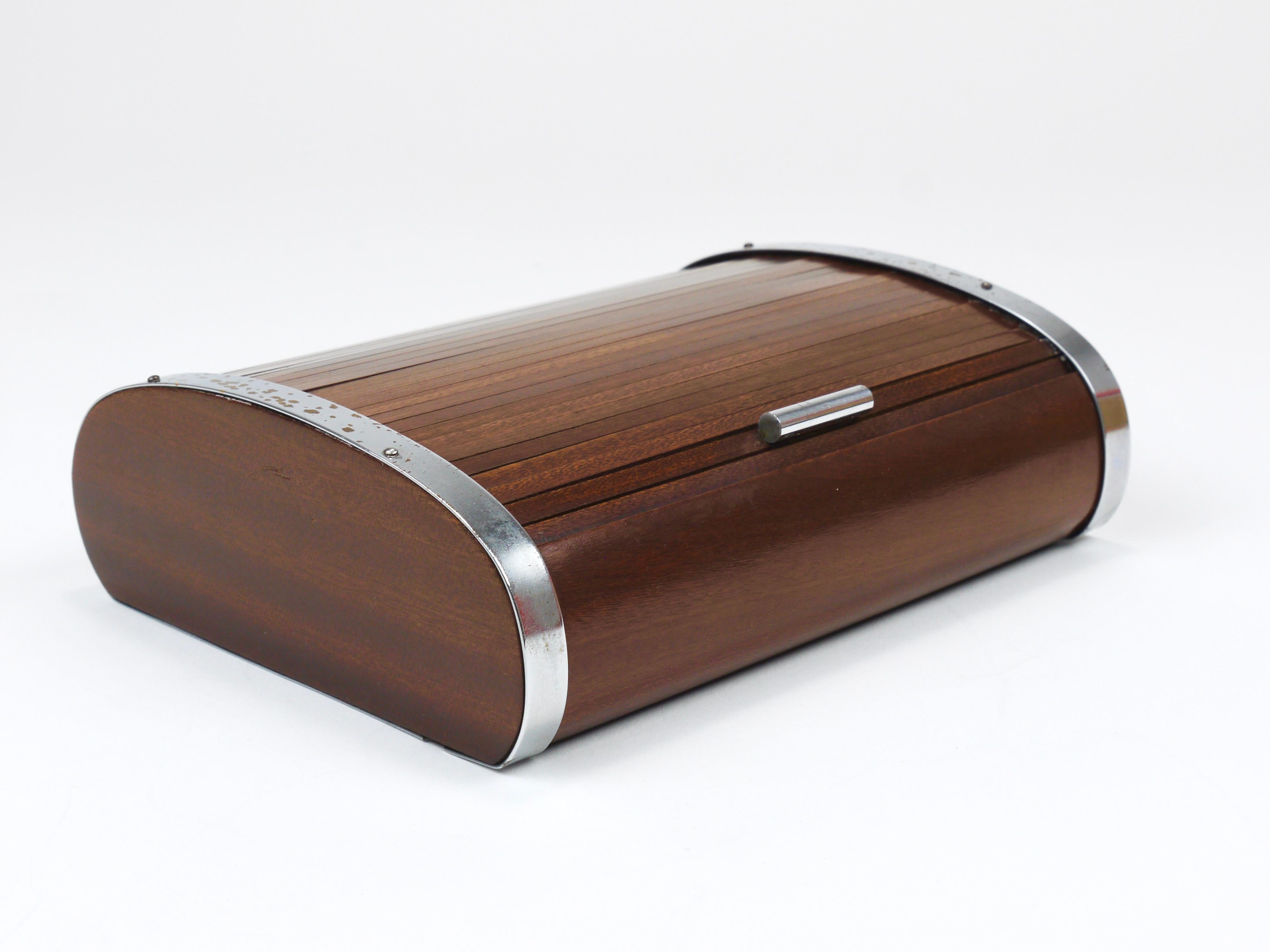 1930s Carl Aubock Large Art Deco Jewelry Storage Cigarette Box, Roll Top, Vienna For Sale 4