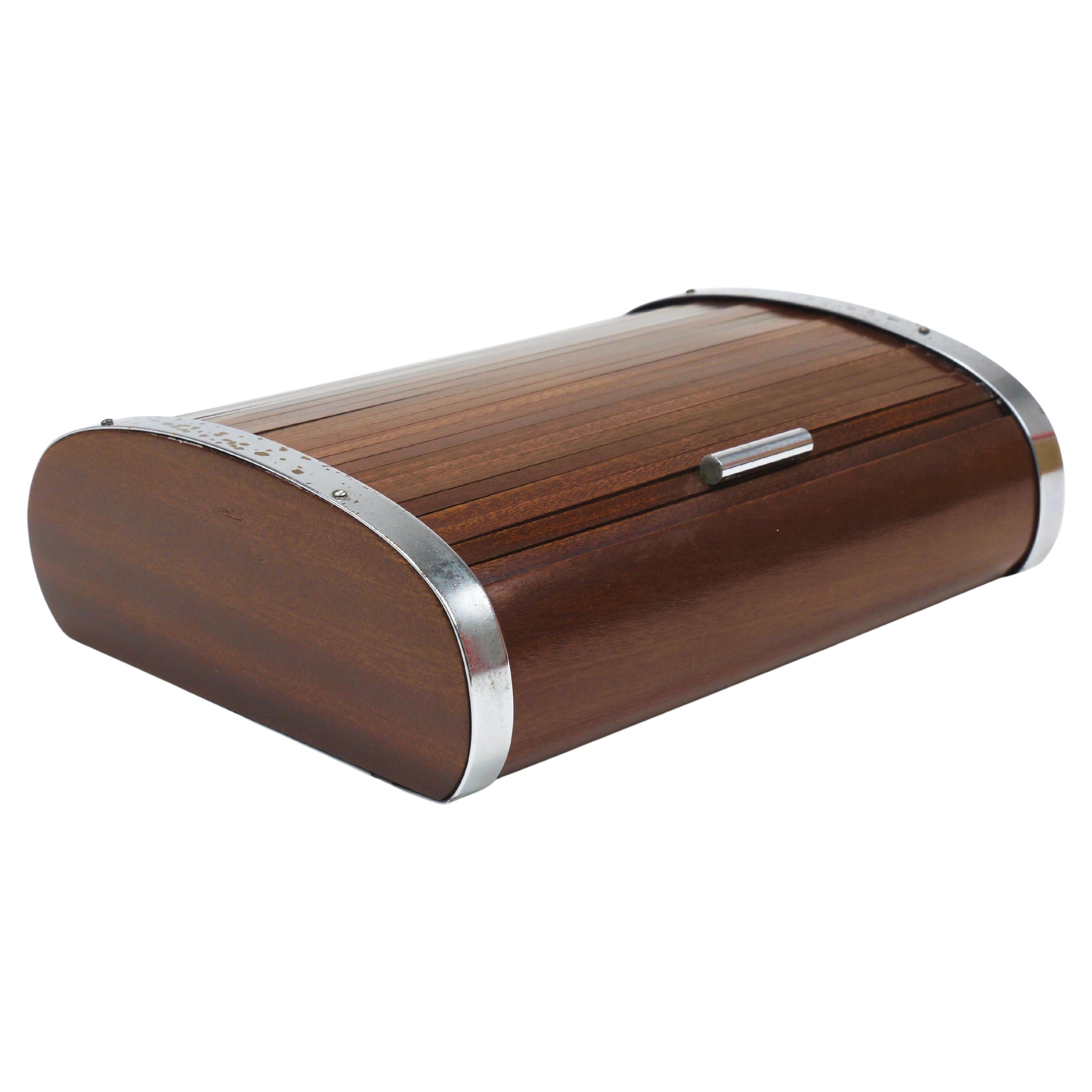 1930s Carl Aubock Large Art Deco Jewelry Storage Cigarette Box, Roll Top, Vienna For Sale
