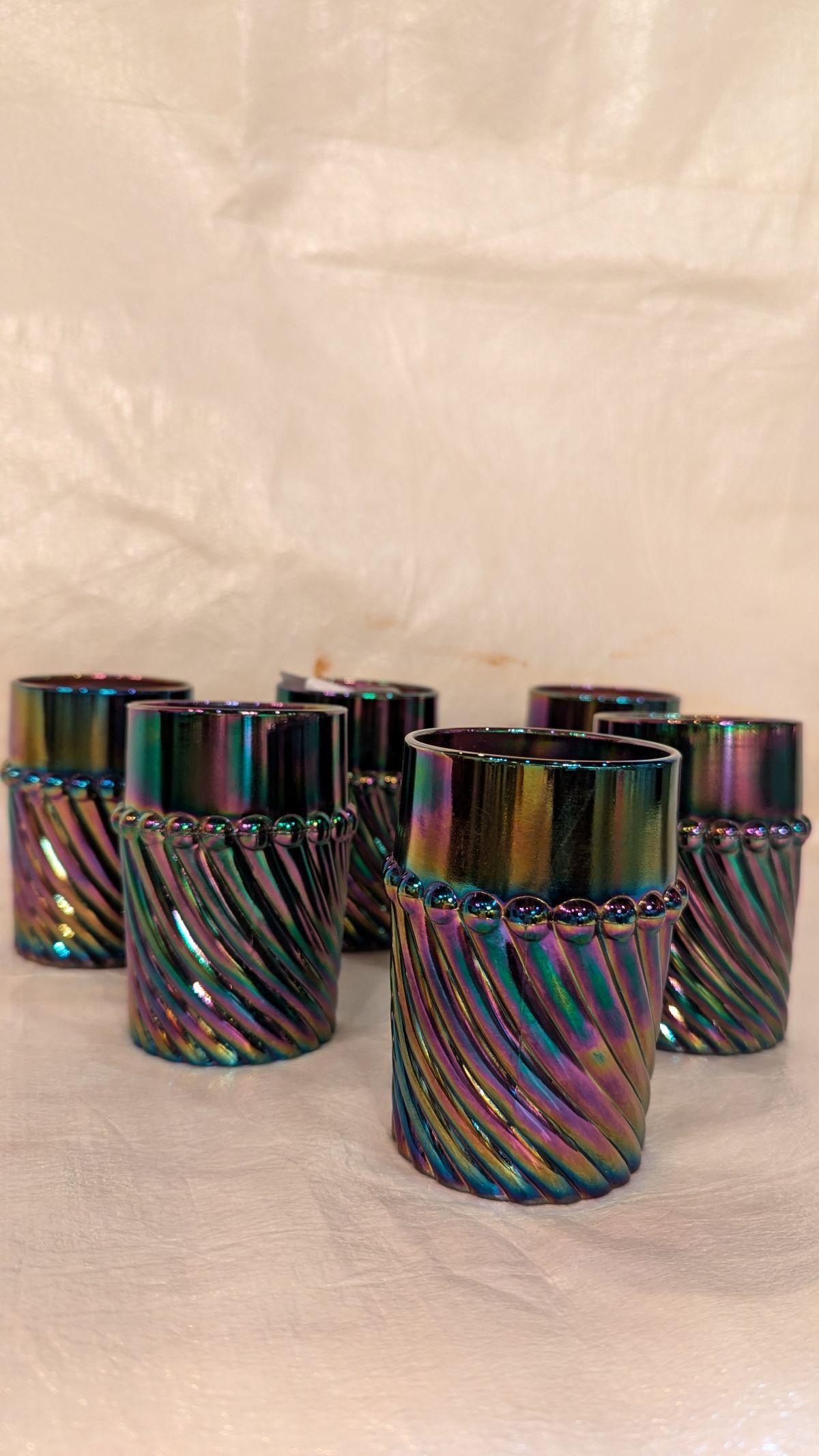 1930er Jahre Karneval Glas Krug und Becher Set (amerikanisch) im Angebot