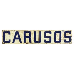 1930s Caruso's Old New York Restaurant Enamel Sign