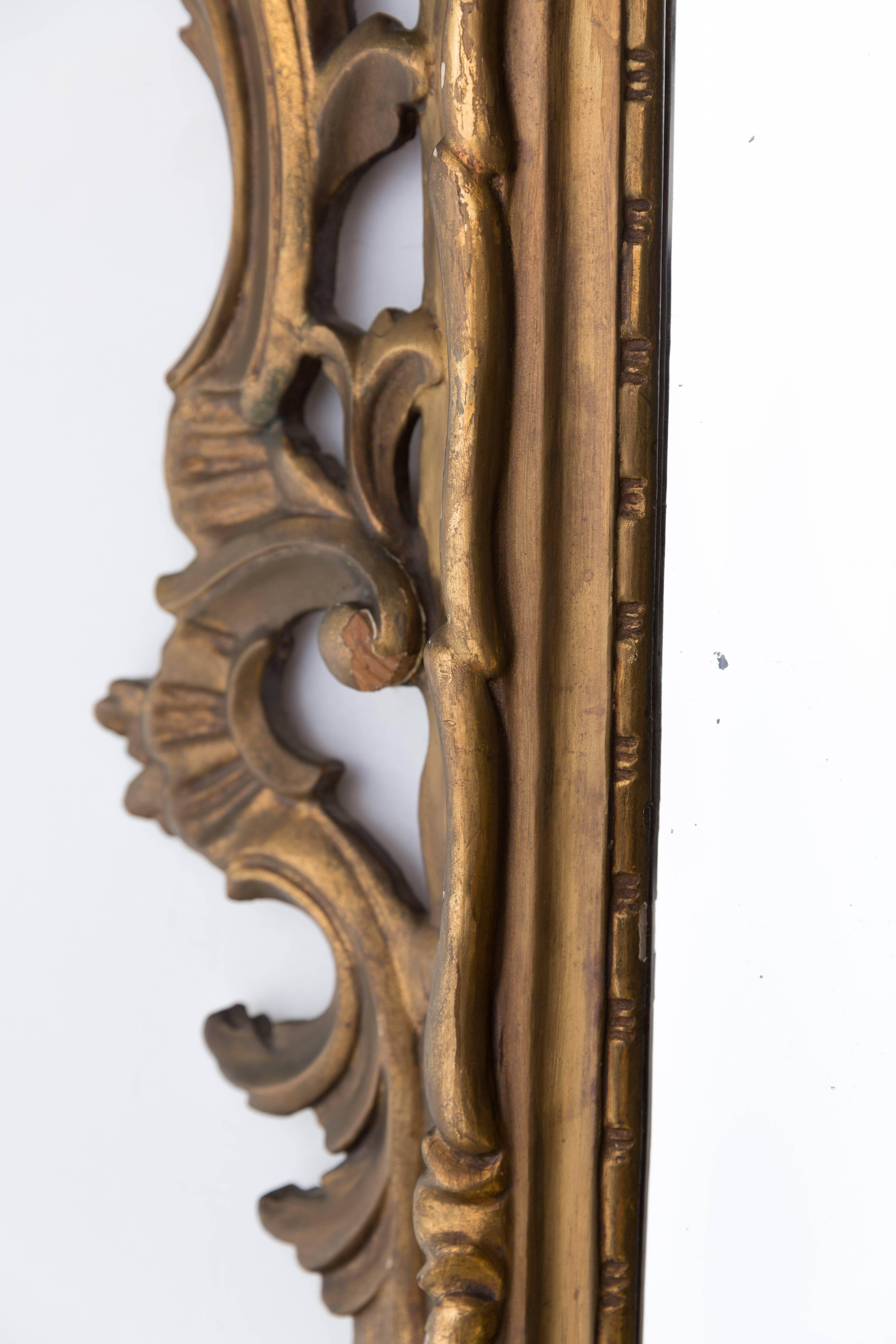 1930s Carved Gilt Wood Italian Mirror 2