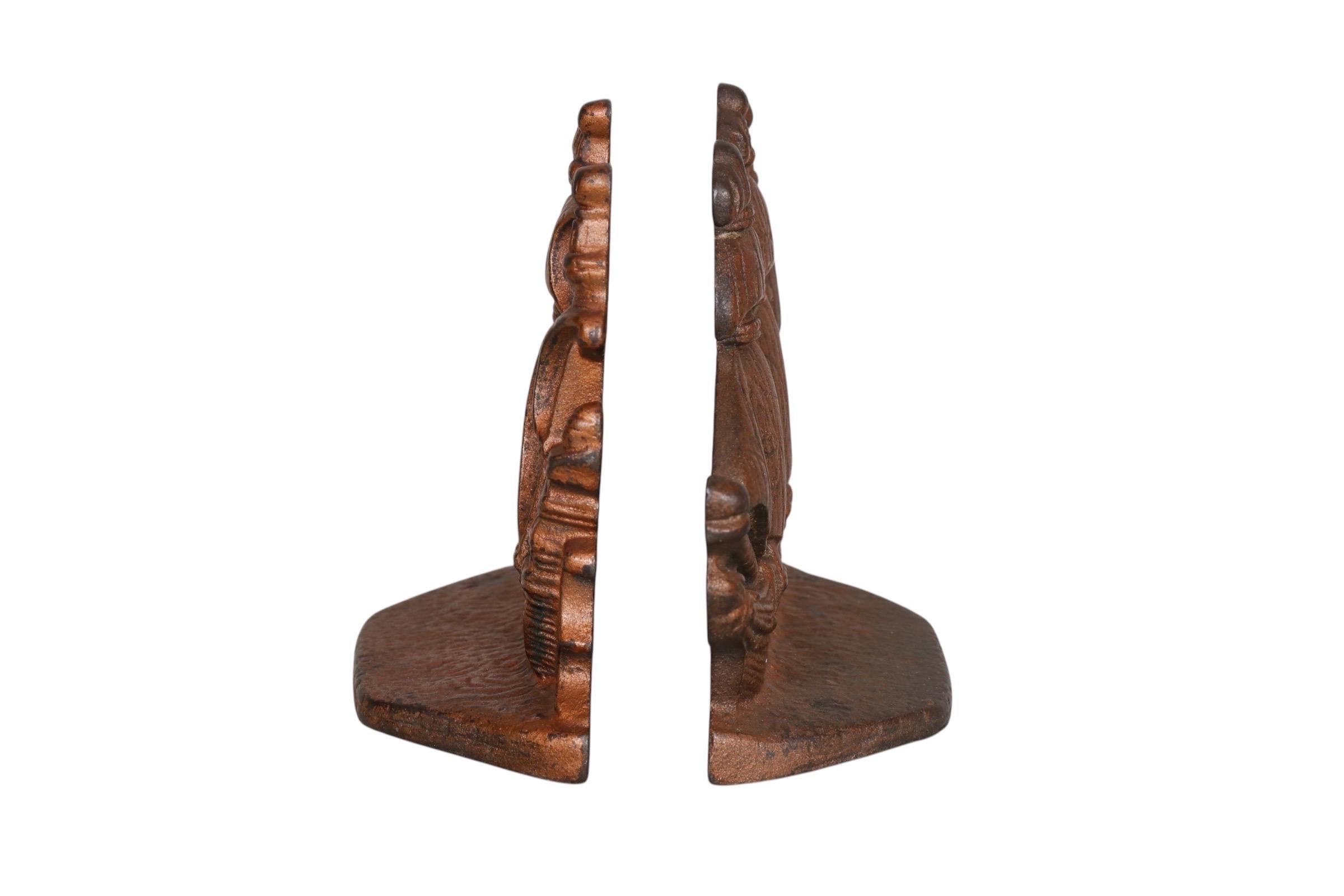 Mid-20th Century 1930’s Cast Iron Carrack Ship Bookends - a Pair For Sale