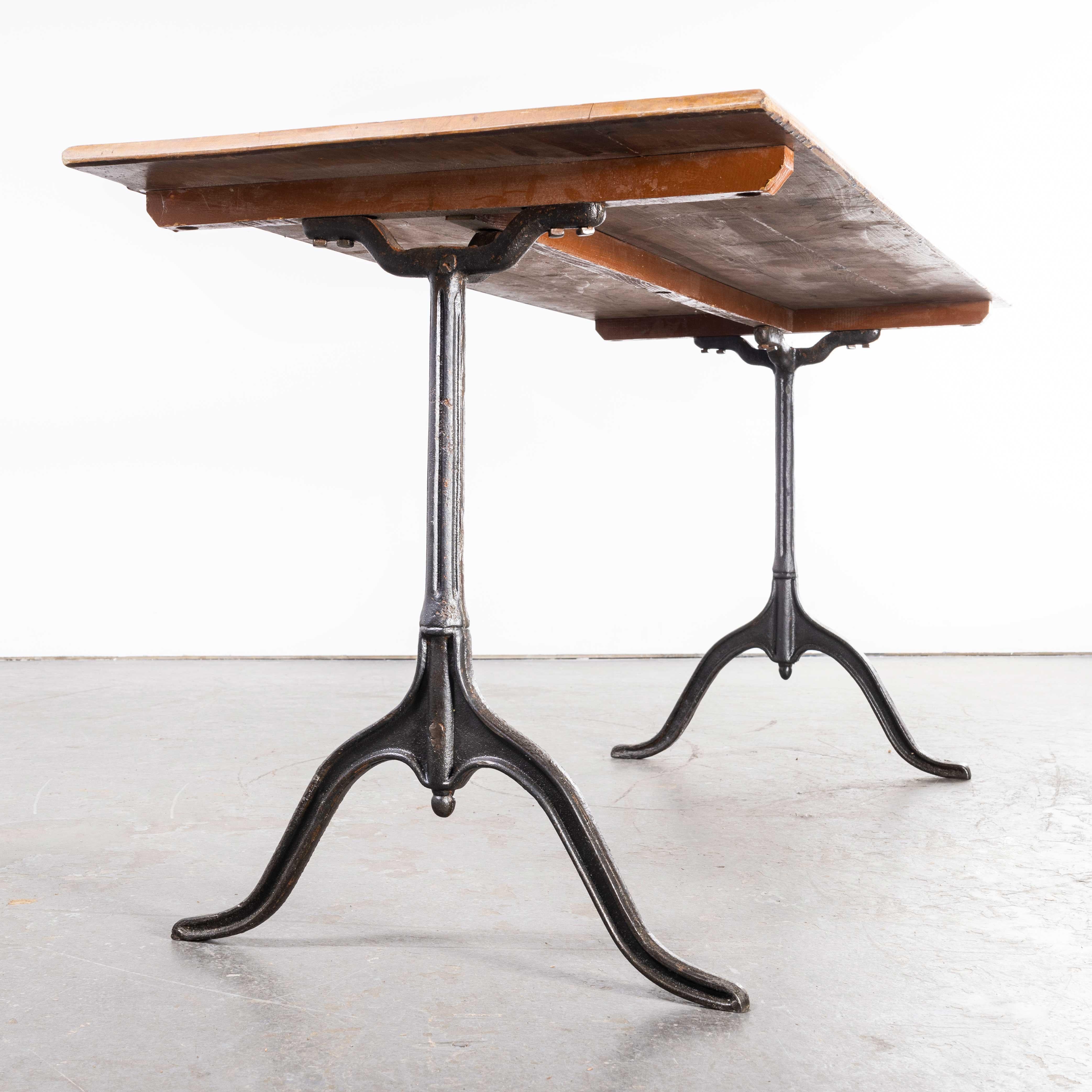 French 1930's Cast Metal Base Kronenbourg Café Dining, Bistro Table, '749.10'