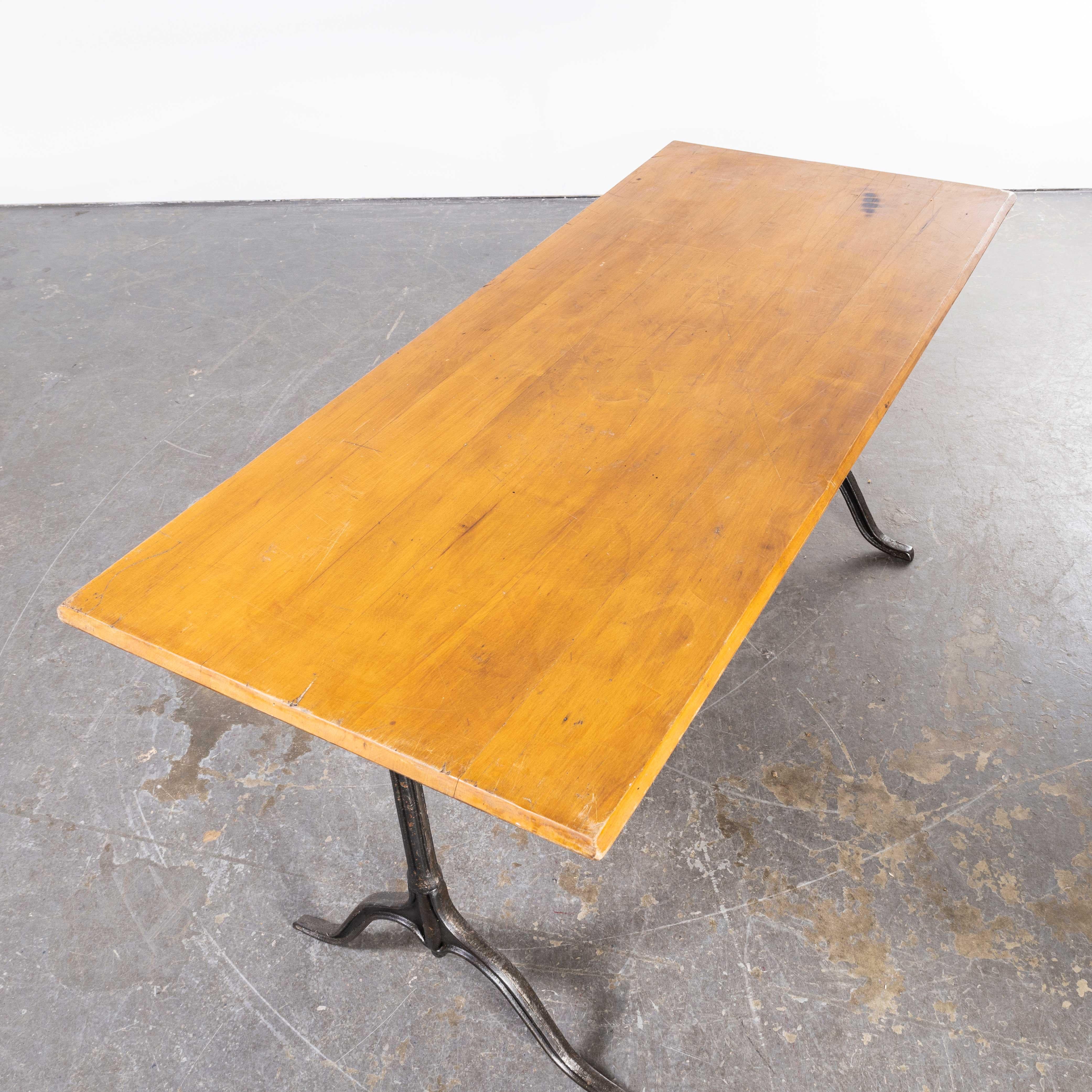 1930's Cast Metal Base Kronenbourg Café Dining, Bistro Table, '749.10' In Good Condition In Hook, Hampshire