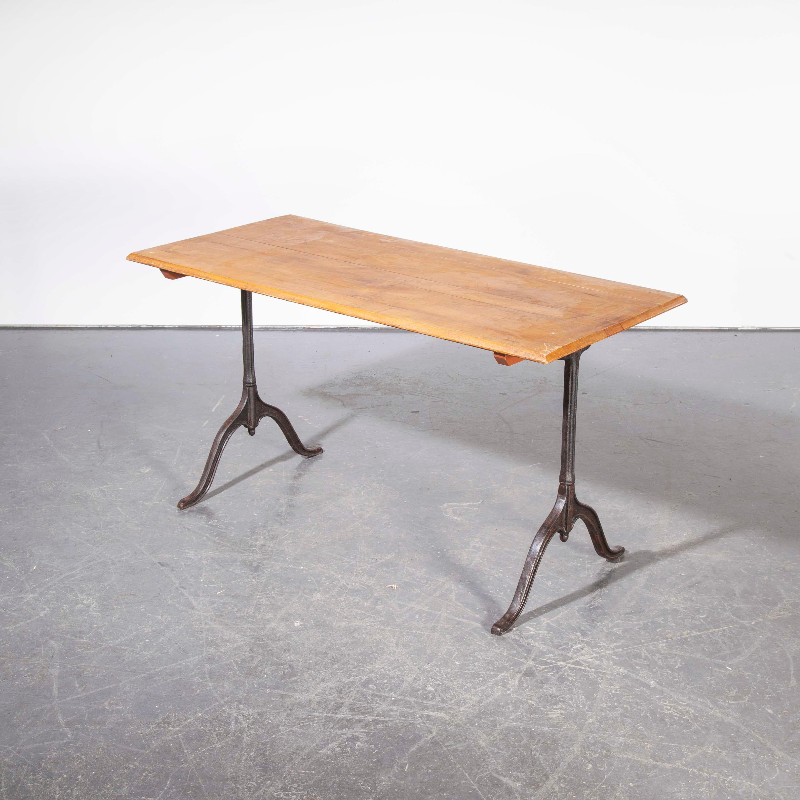 Mid-20th Century 1930s Cast Metal Base Kronenbourg Café Dining, Bistro Table, Model Three