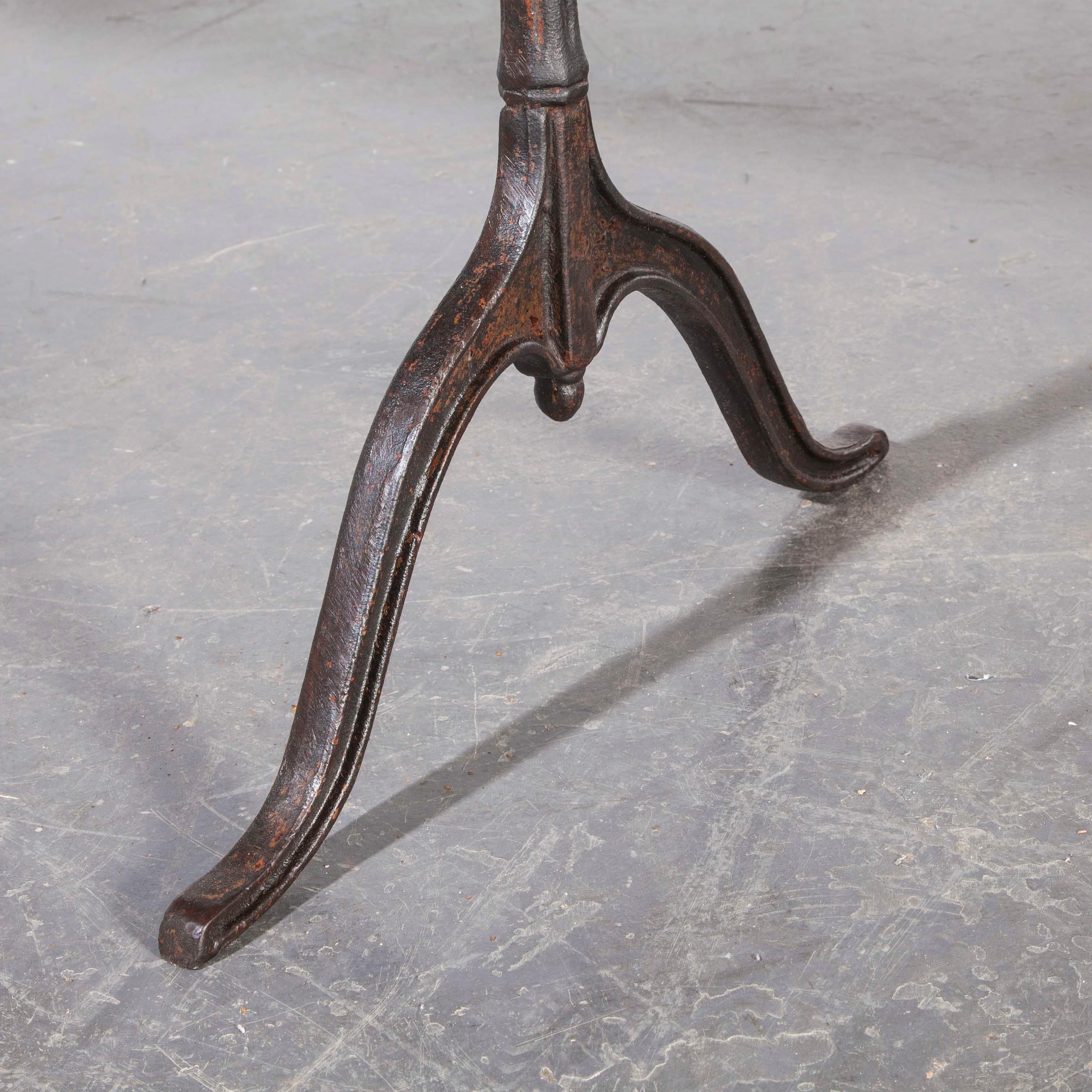 Mid-20th Century 1930s Cast Metal Base Kronenbourg Café Dining, Bistro Table, Model Two For Sale