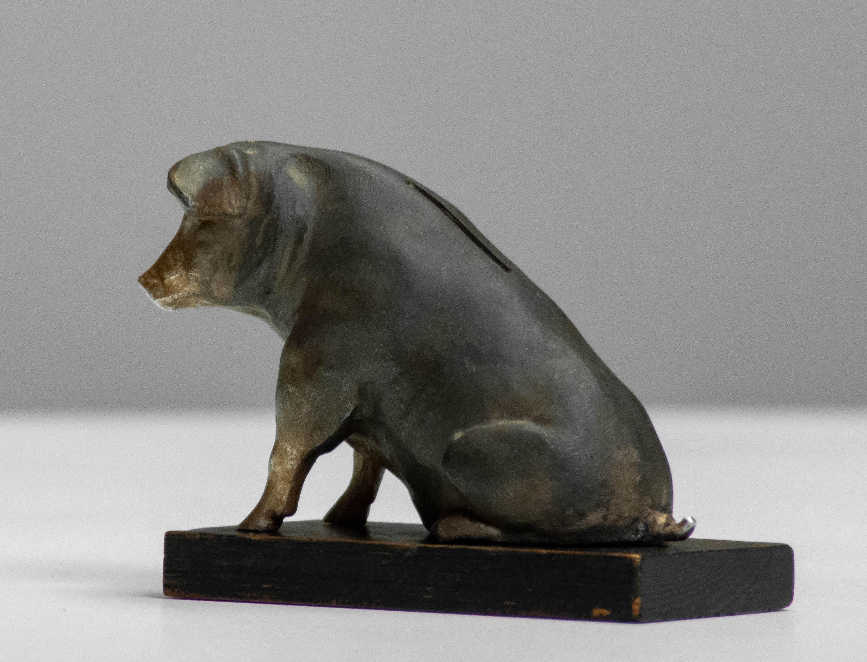 Other 1930s Cast Saving Pig / Money Box Made by Swedish Gold Smith Olof W. Nilsson For Sale