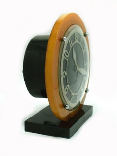 1930s Catalin Bakelite Art Deco English Electric Clock