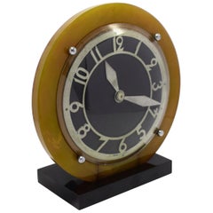 Vintage 1930s Catalin Bakelite Art Deco English Electric Clock