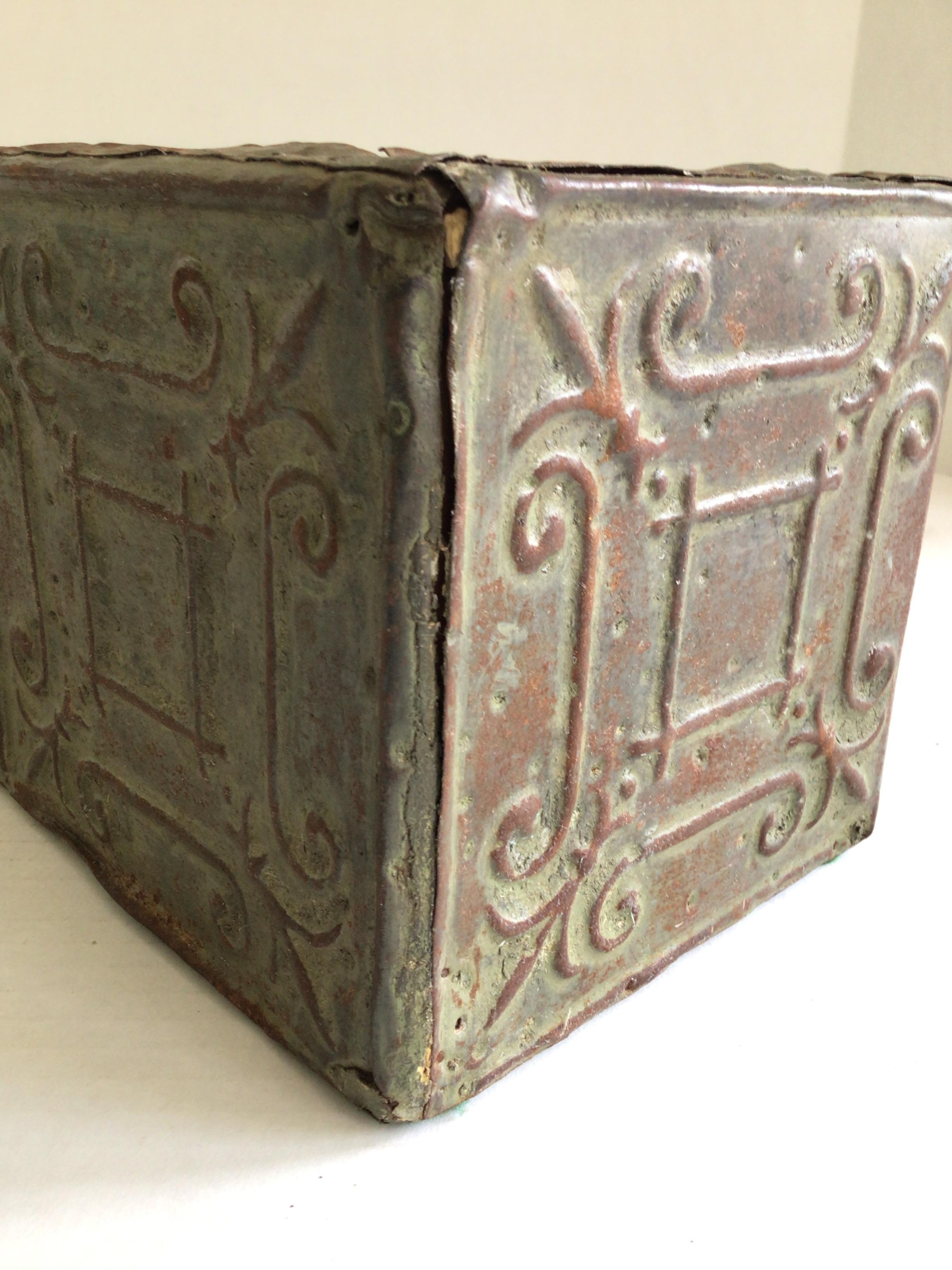 1930s Ceiling Tin Window Box For Sale 5