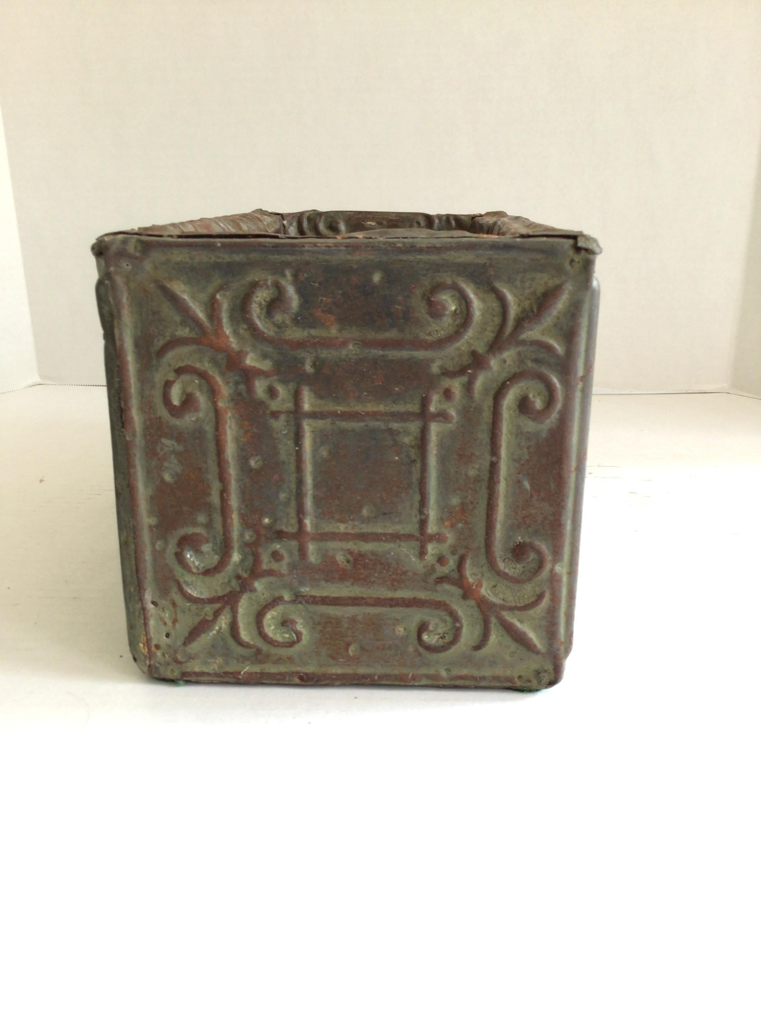 1930s Ceiling Tin Window Box In Good Condition For Sale In Tarrytown, NY