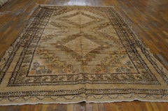 1930s Camel Medallion Antique Central Asian Khotan Carpet 7'9" x 13'9" Wool Rug