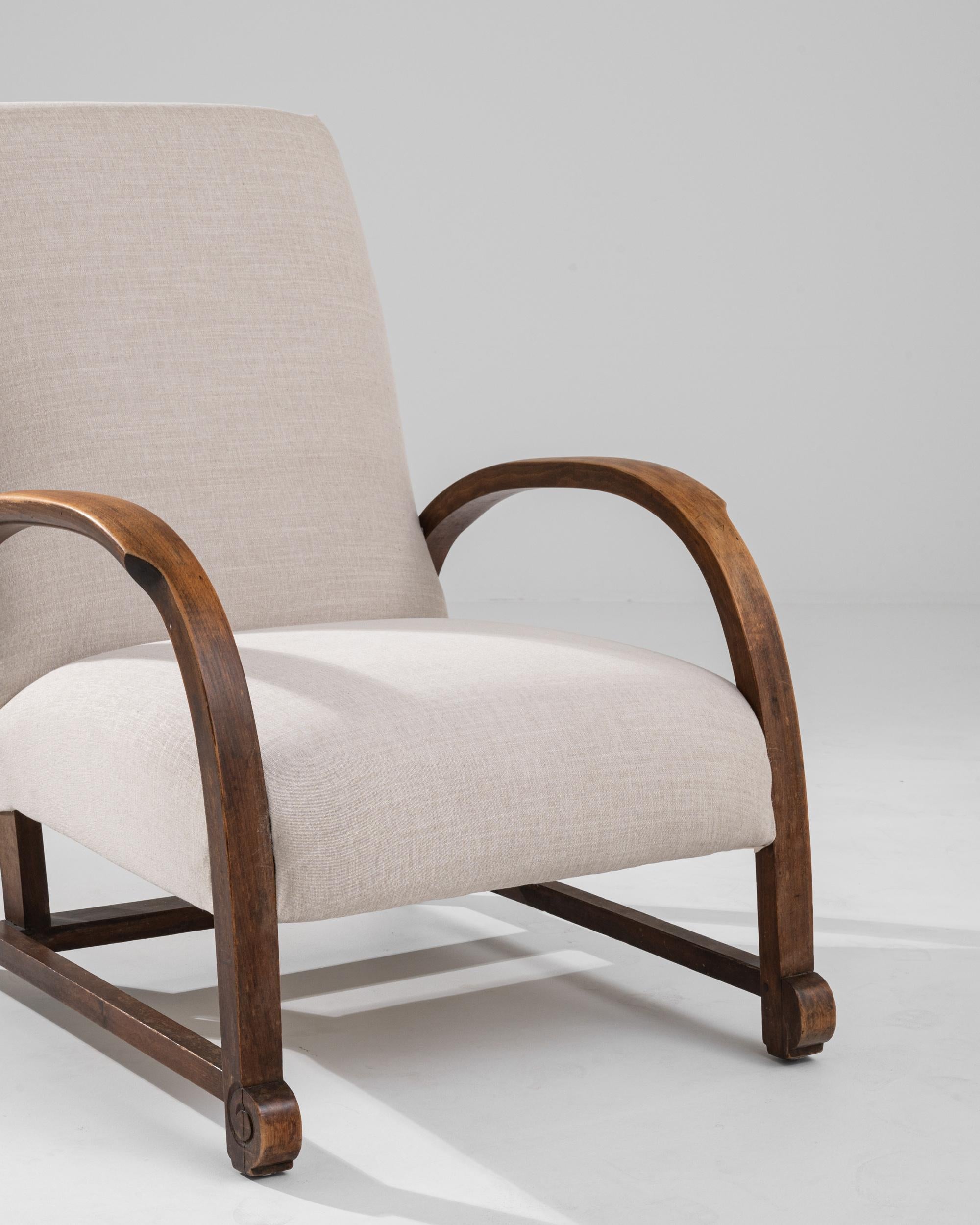1930s Central European Wooden Armchair 4