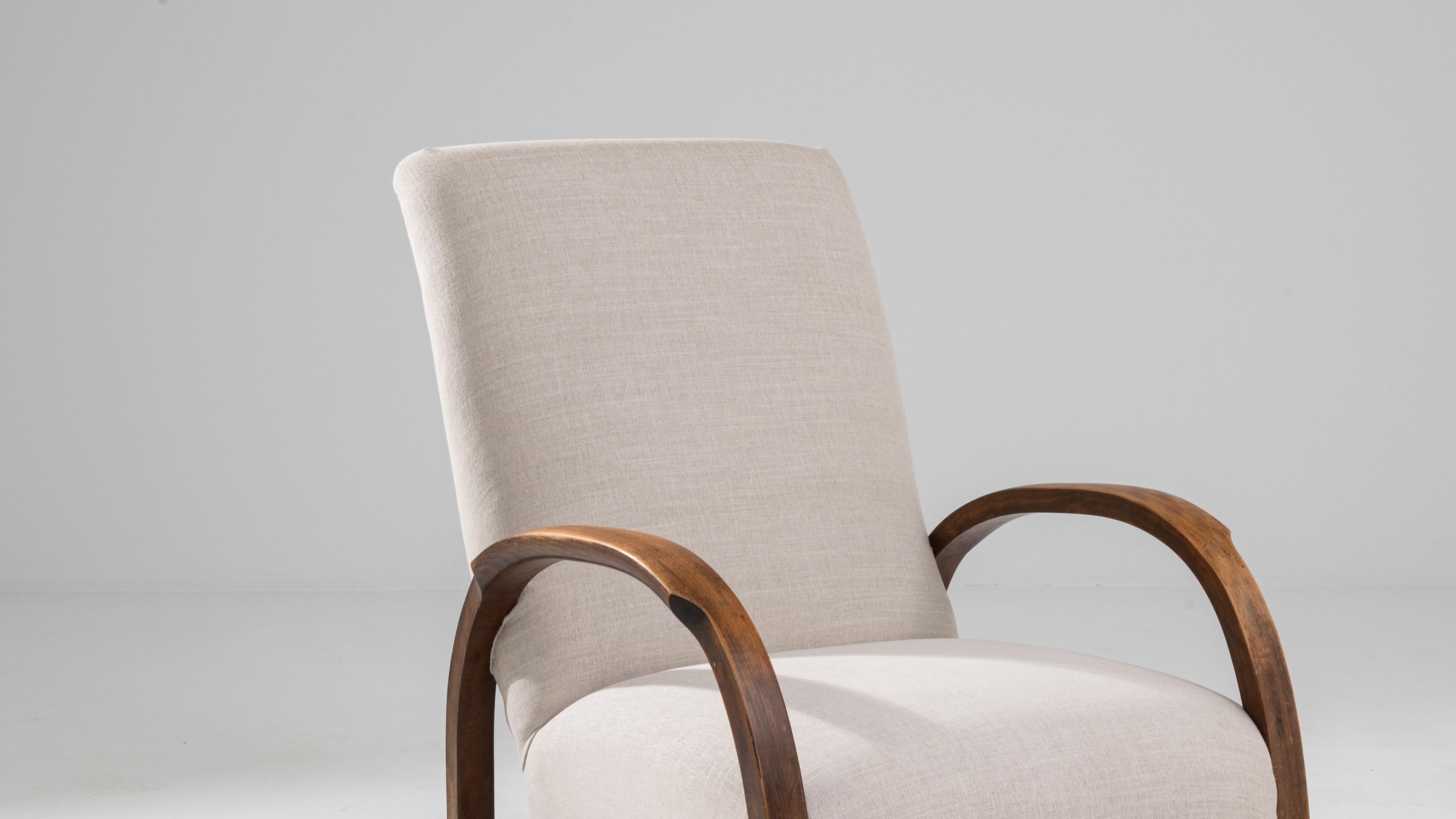 1930s Central European Wooden Armchair 5