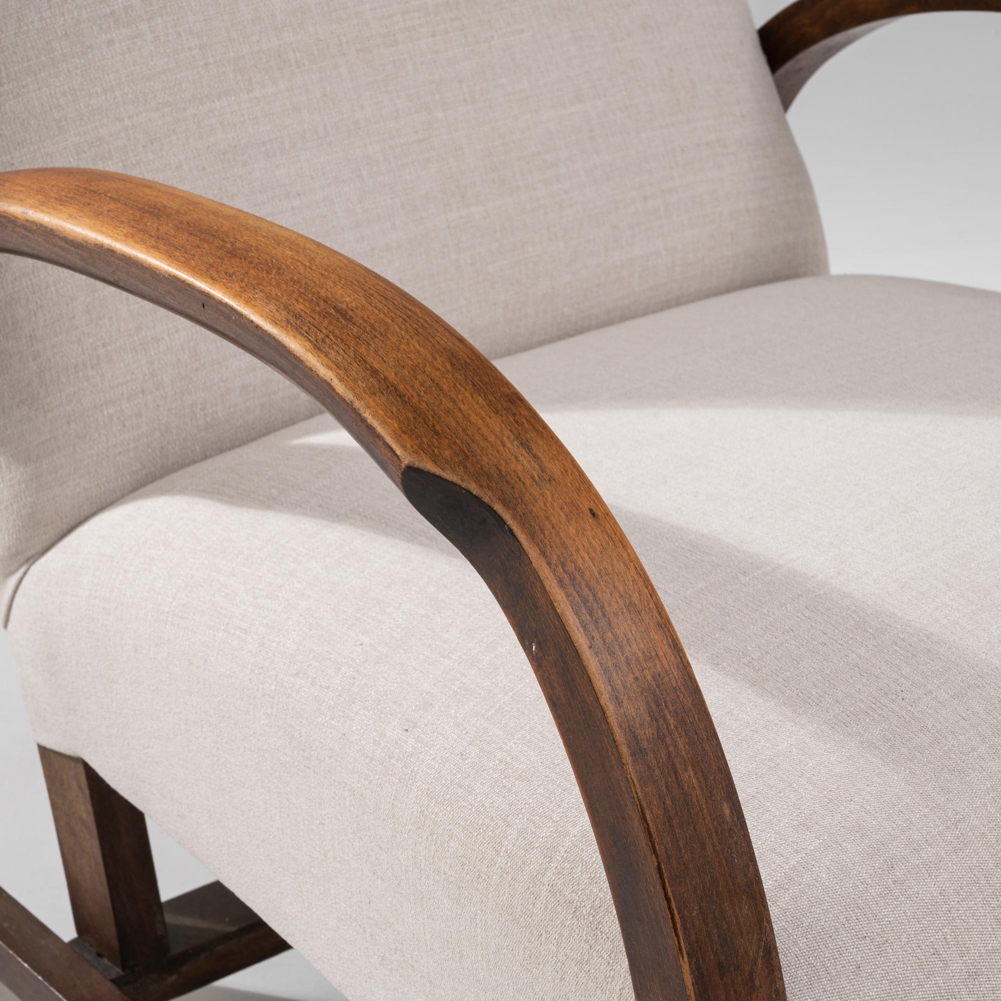 1930s Central European Wooden Armchair 6