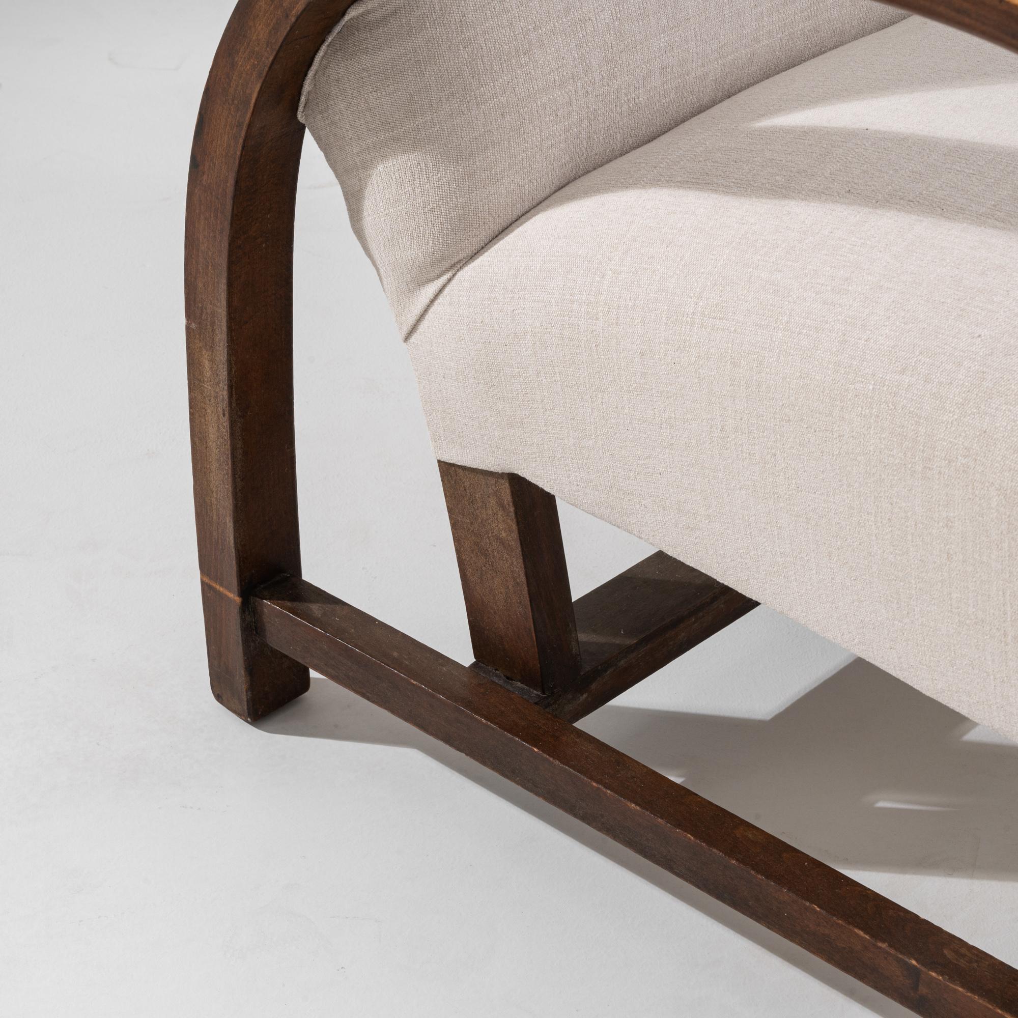 1930s Central European Wooden Armchair 6
