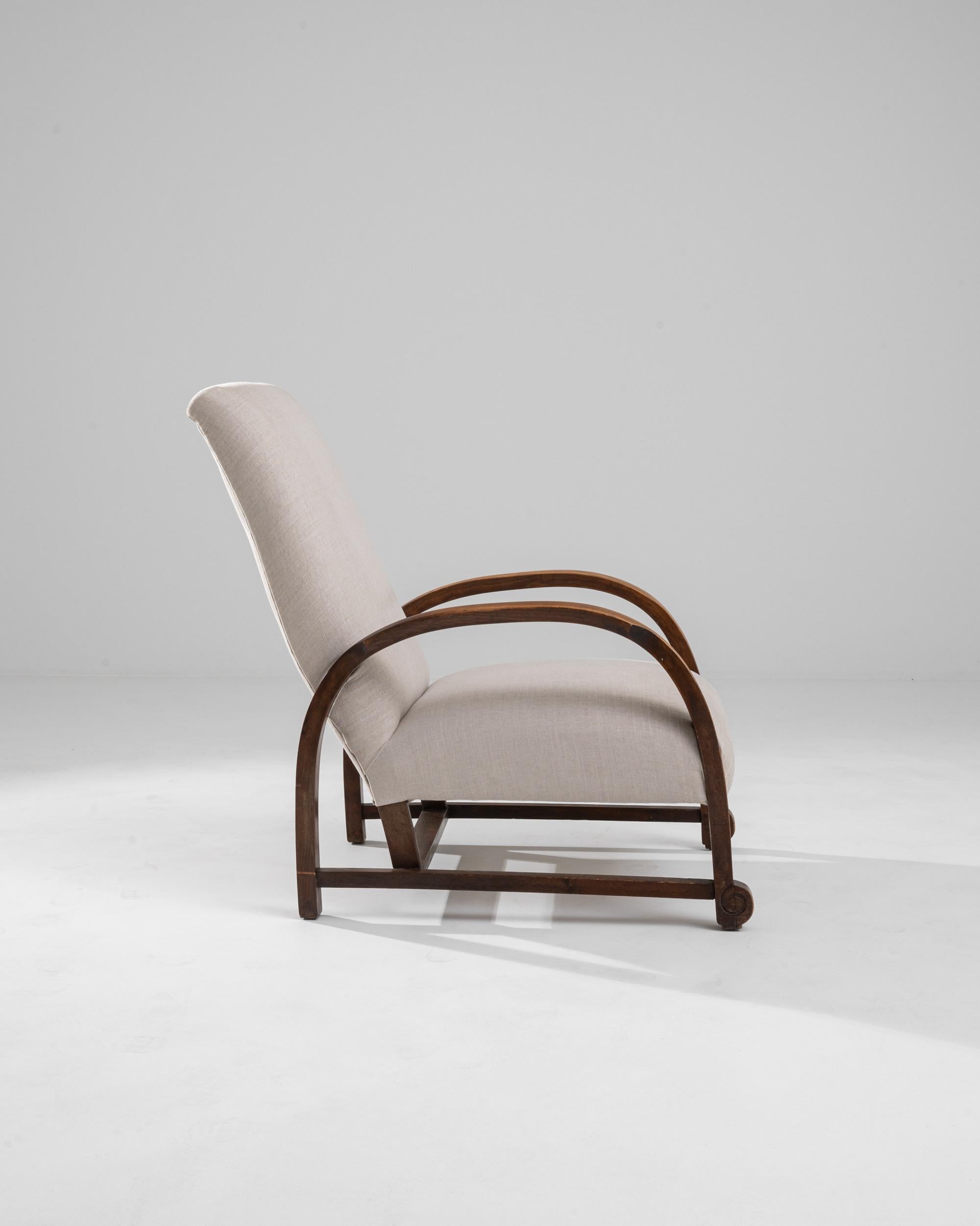 Mid-20th Century 1930s Central European Wooden Armchair