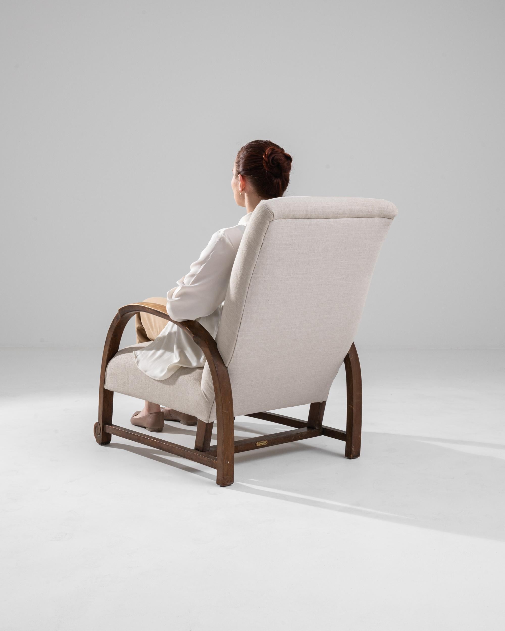 1930s Central European Wooden Armchair 1