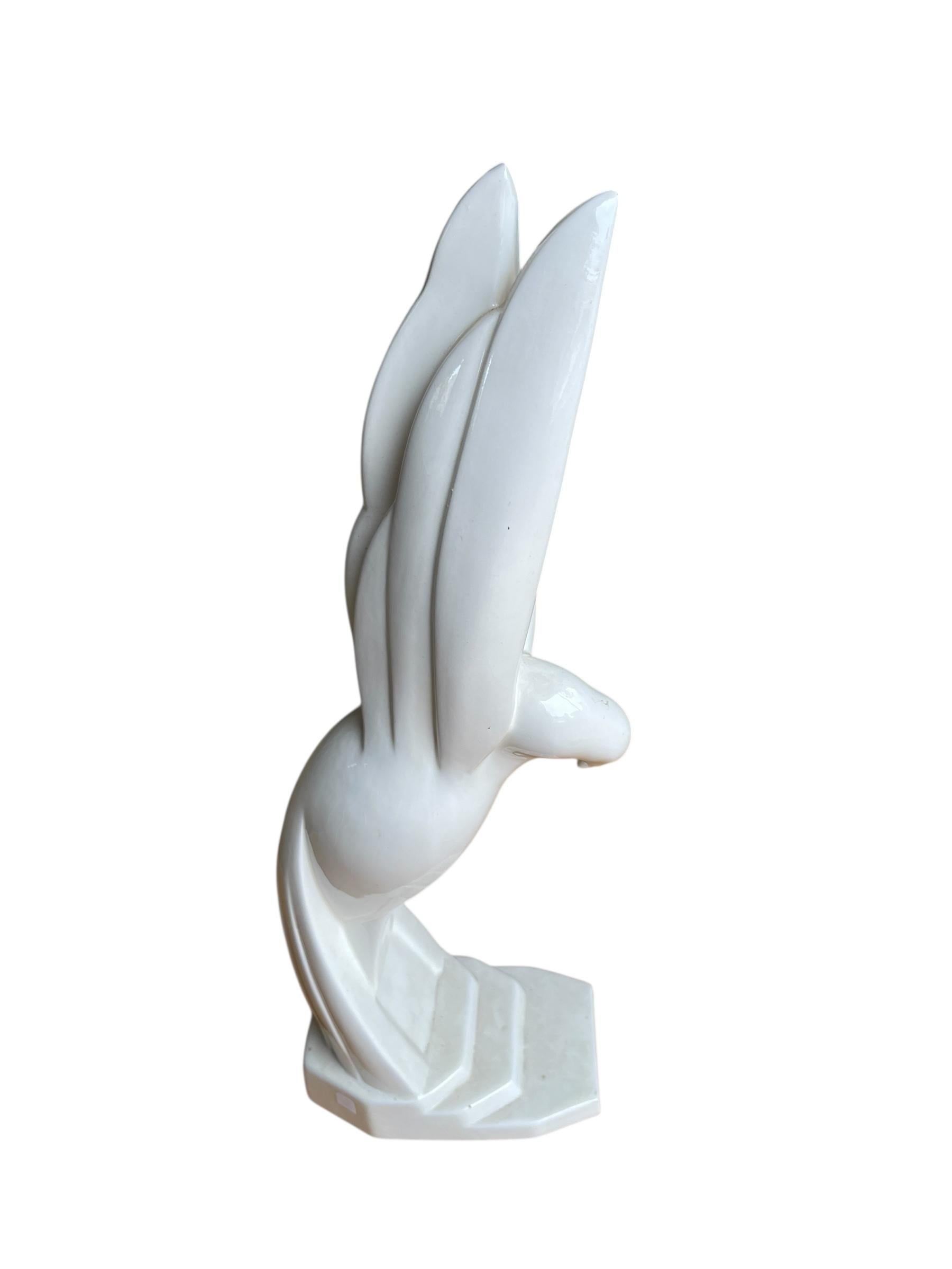 Oiseau en céramique des années 1930 par Jacques Adnet en vente 4